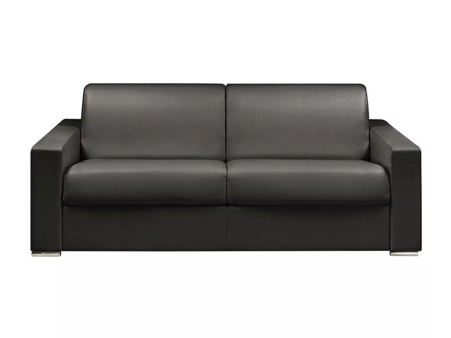 Schlafsofa mit Matratze 4-Sitzer Kunstleder - Schwarz - Liegfläche mit Latt günstig online kaufen