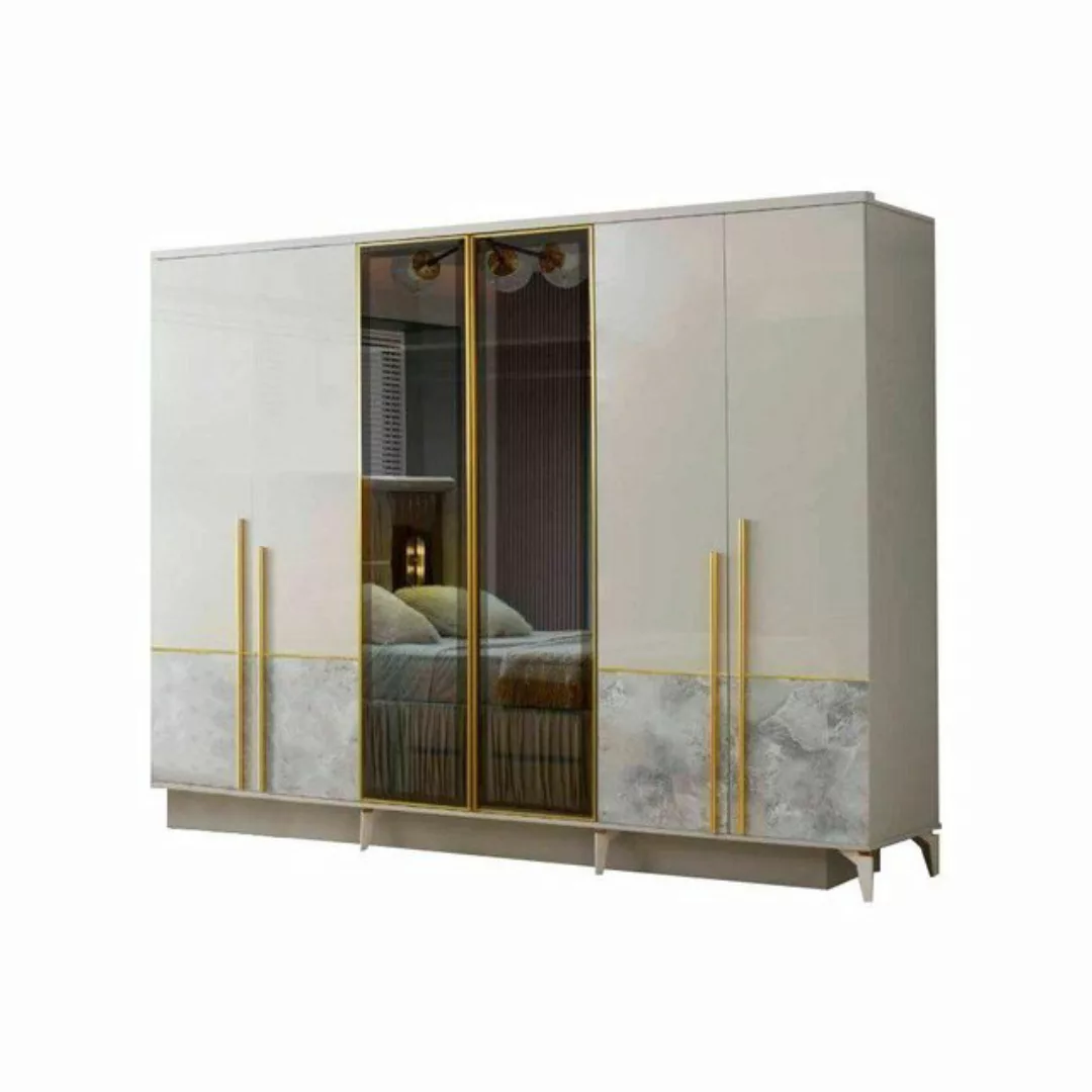 JVmoebel Kleiderschrank Beige Kleiderschrank Gemustert Schlafzimmer Modern günstig online kaufen