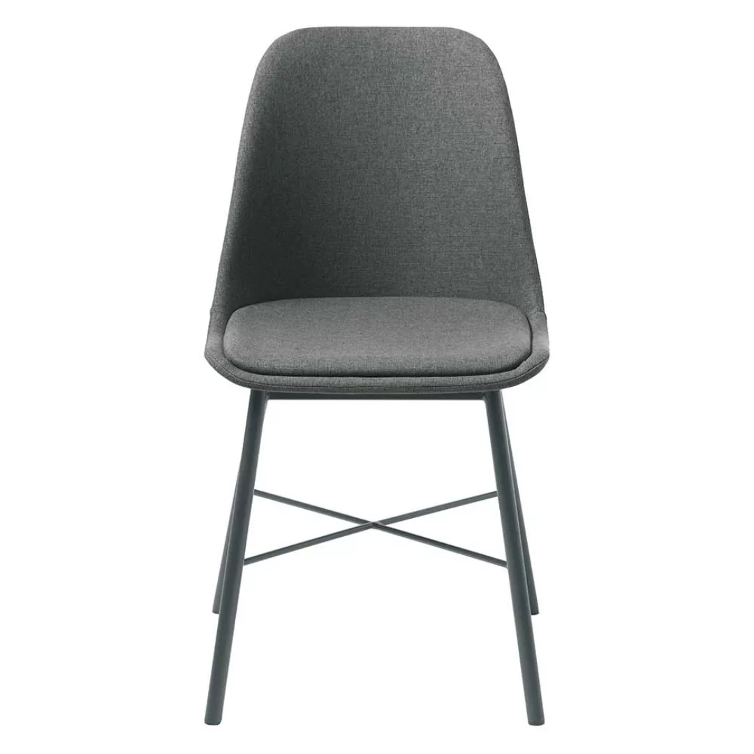 Dunkelgraue Esstisch Stühle 47 cm Sitzhöhe Gestell aus Metall (2er Set) günstig online kaufen