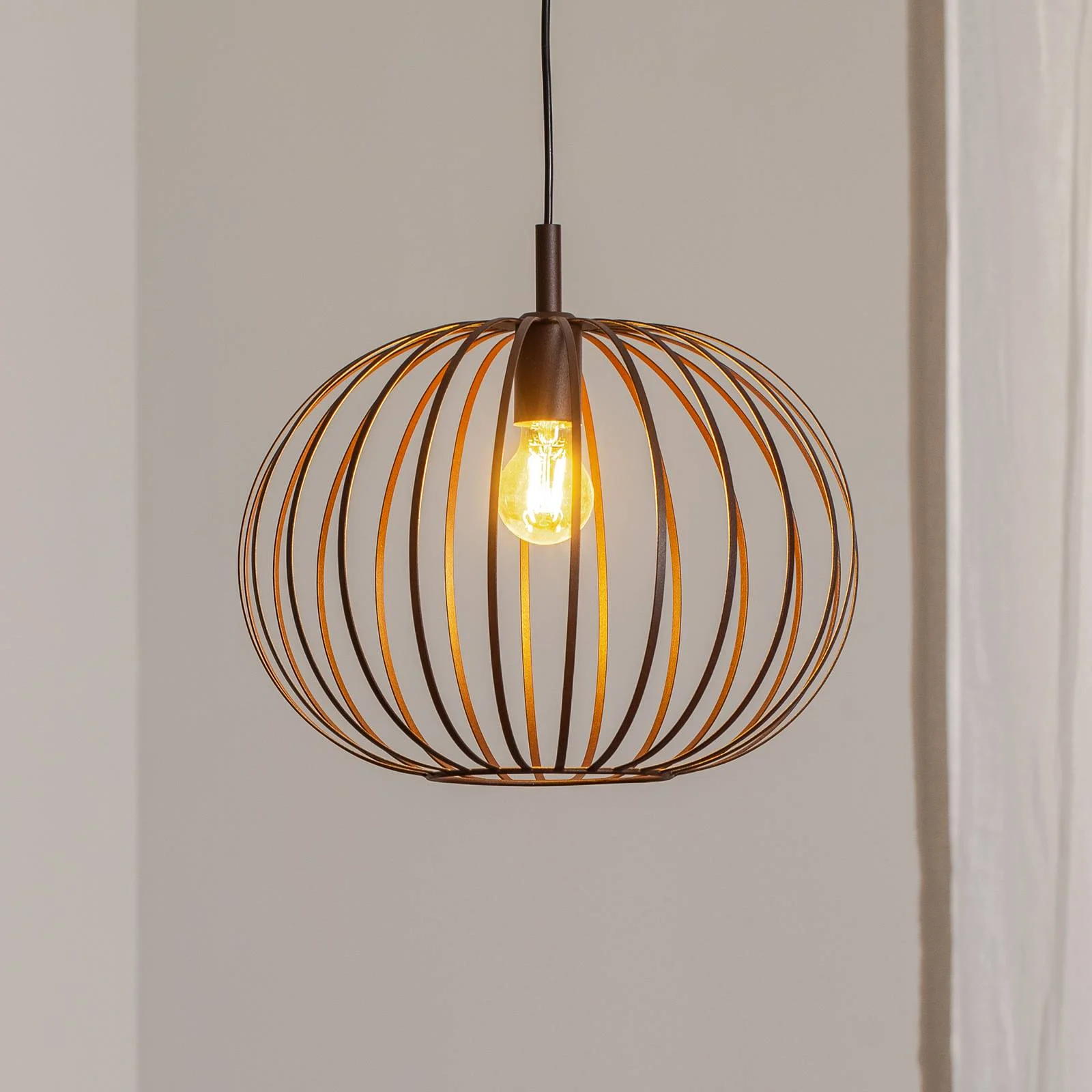 Pendelleuchte Valor, dunkelbraun, Stahl, Ø 40 cm günstig online kaufen