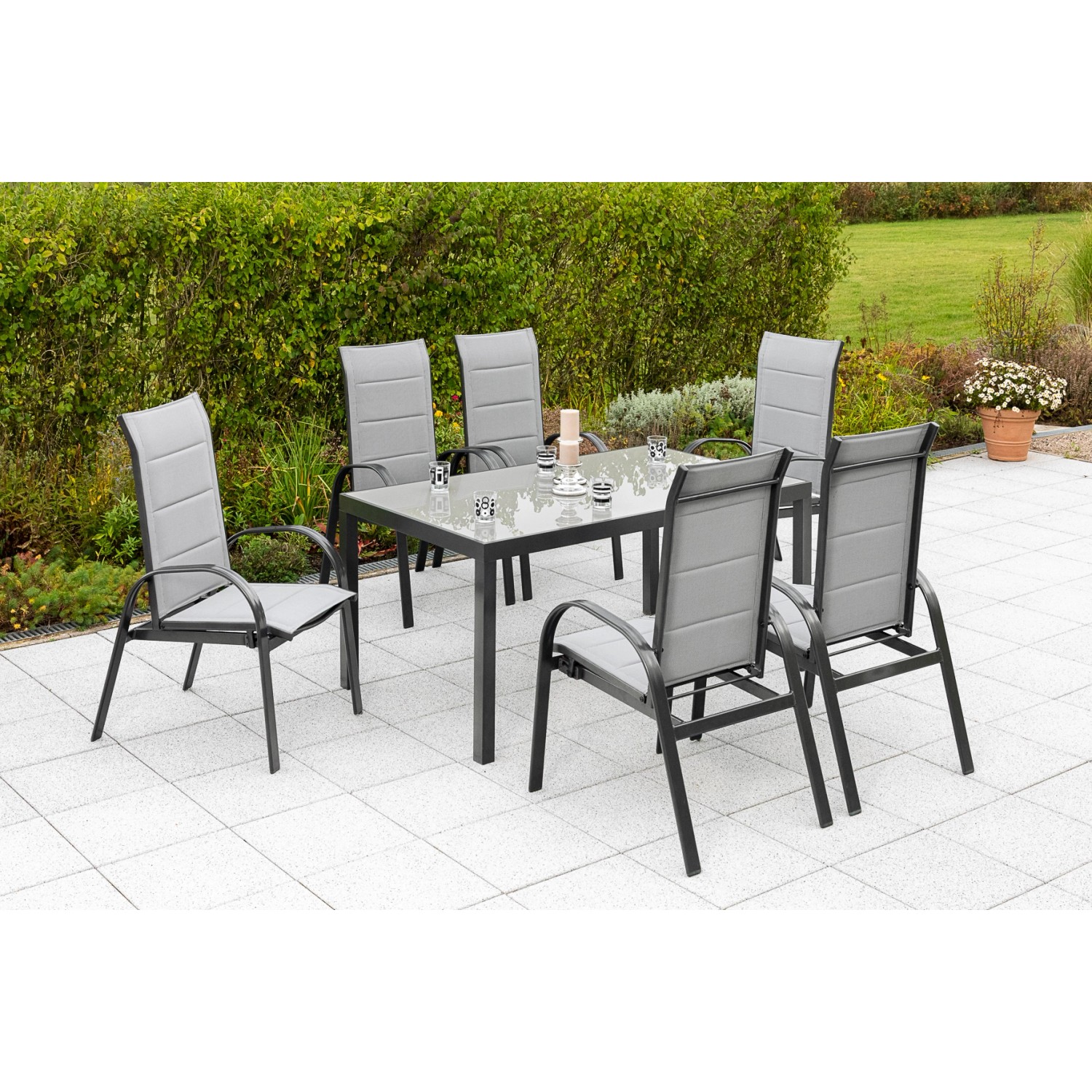 Merxx Marini Set 7-tlg. Gartentisch 150 x 90 cm günstig online kaufen