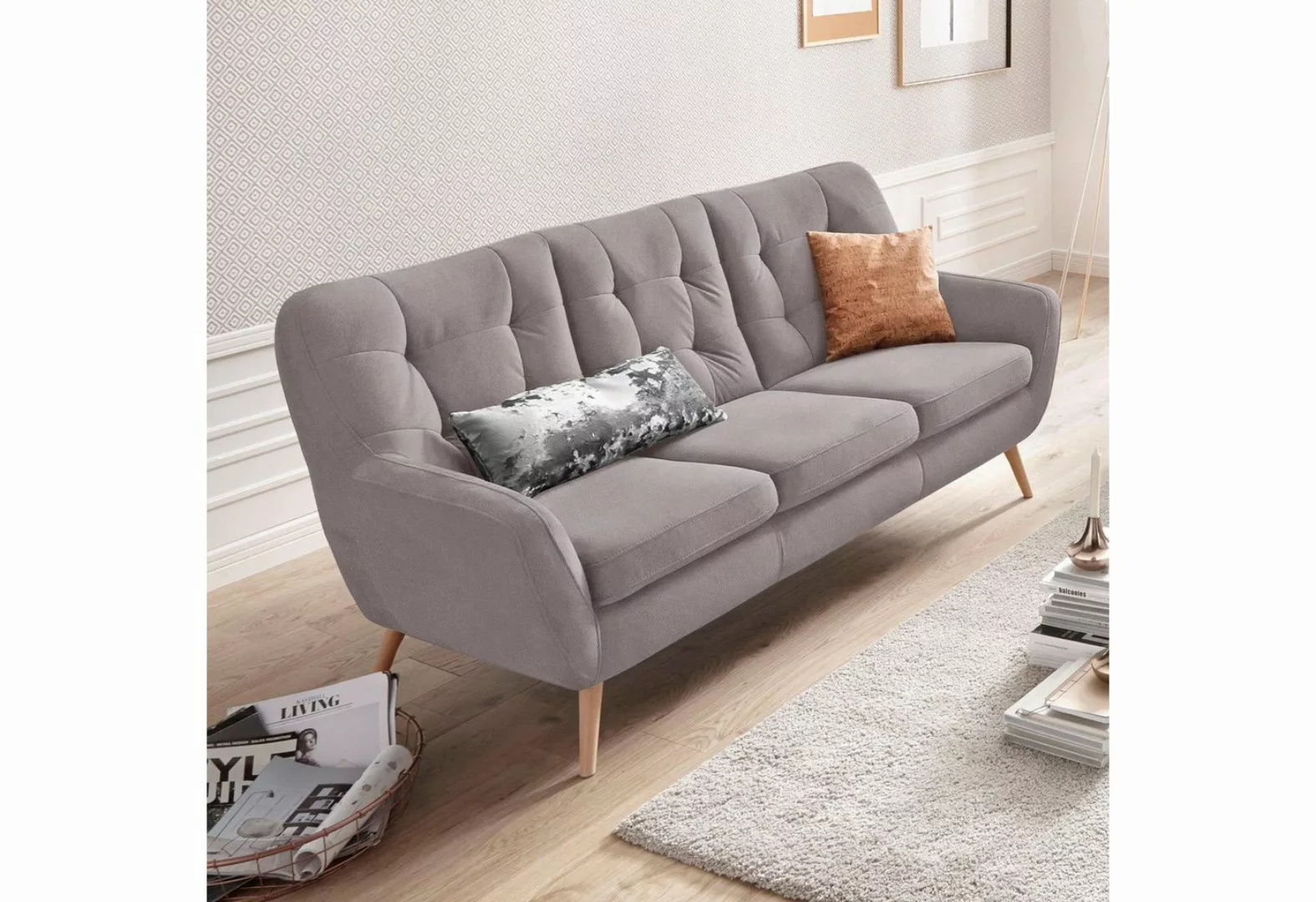 exxpo - sofa fashion 3-Sitzer »Scandi, bequem, aufwendige Rückenpolsterung günstig online kaufen