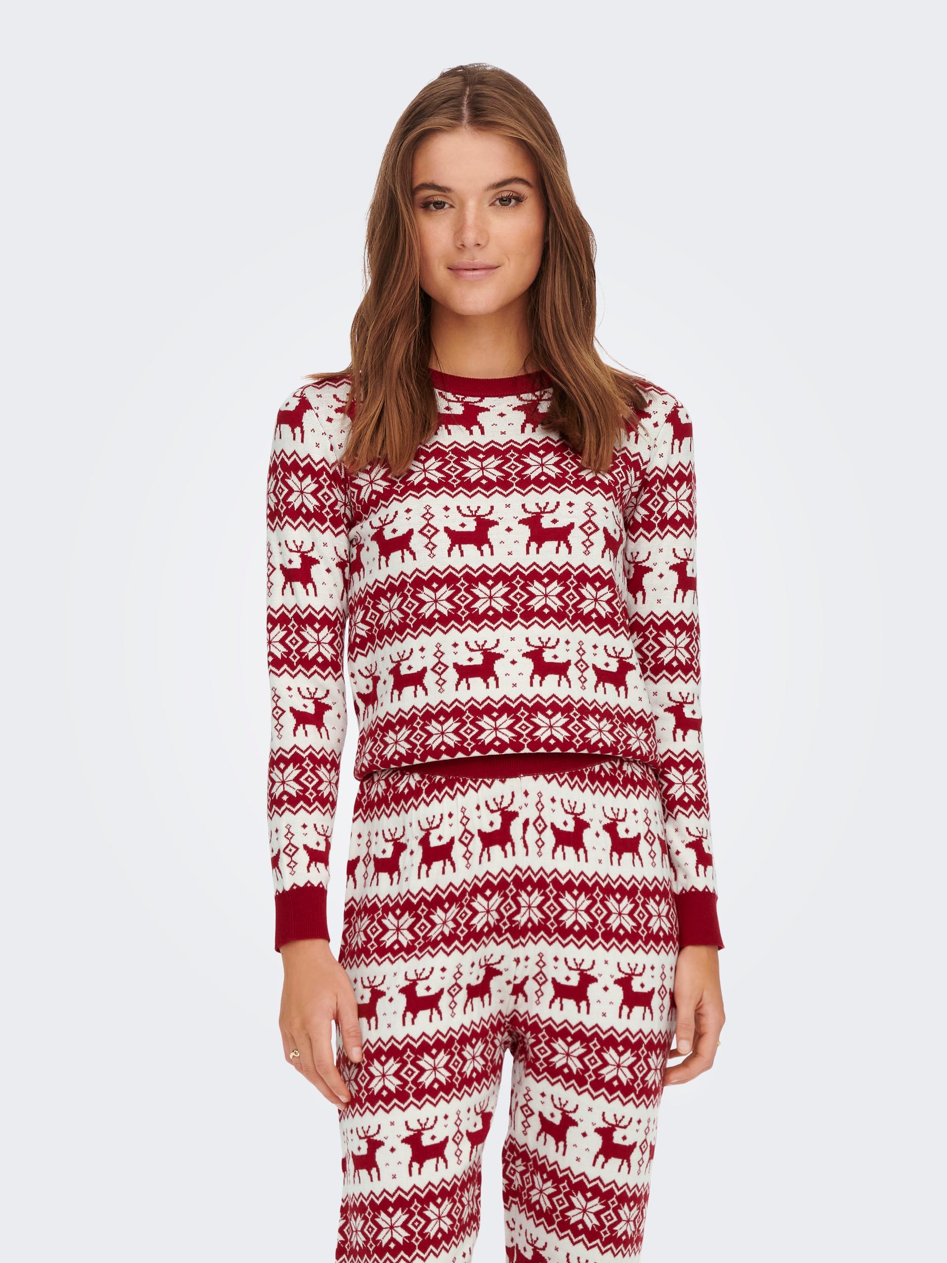 ONLY Weihnachtspullover "ONLXMAS COMFY SNOWFLAKE L/S PULLOVER KNT" günstig online kaufen