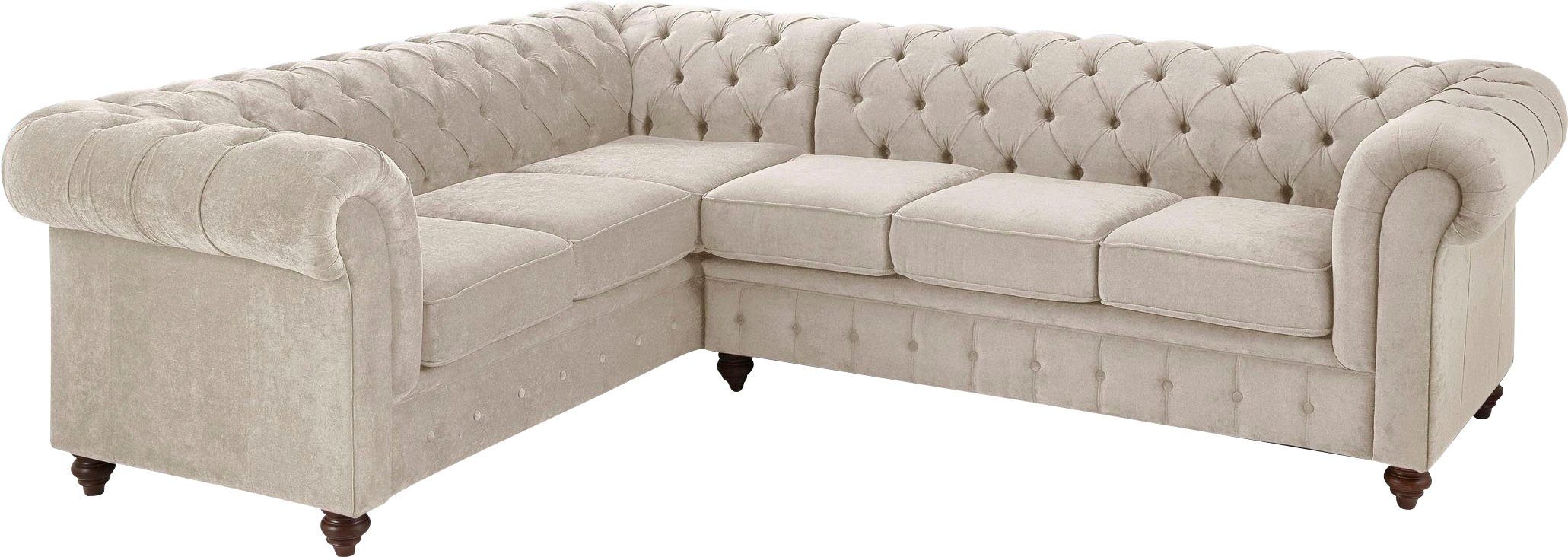 Home affaire Chesterfield-Sofa "Chesterfield Ecksofa, auch in Leder L-Form" günstig online kaufen