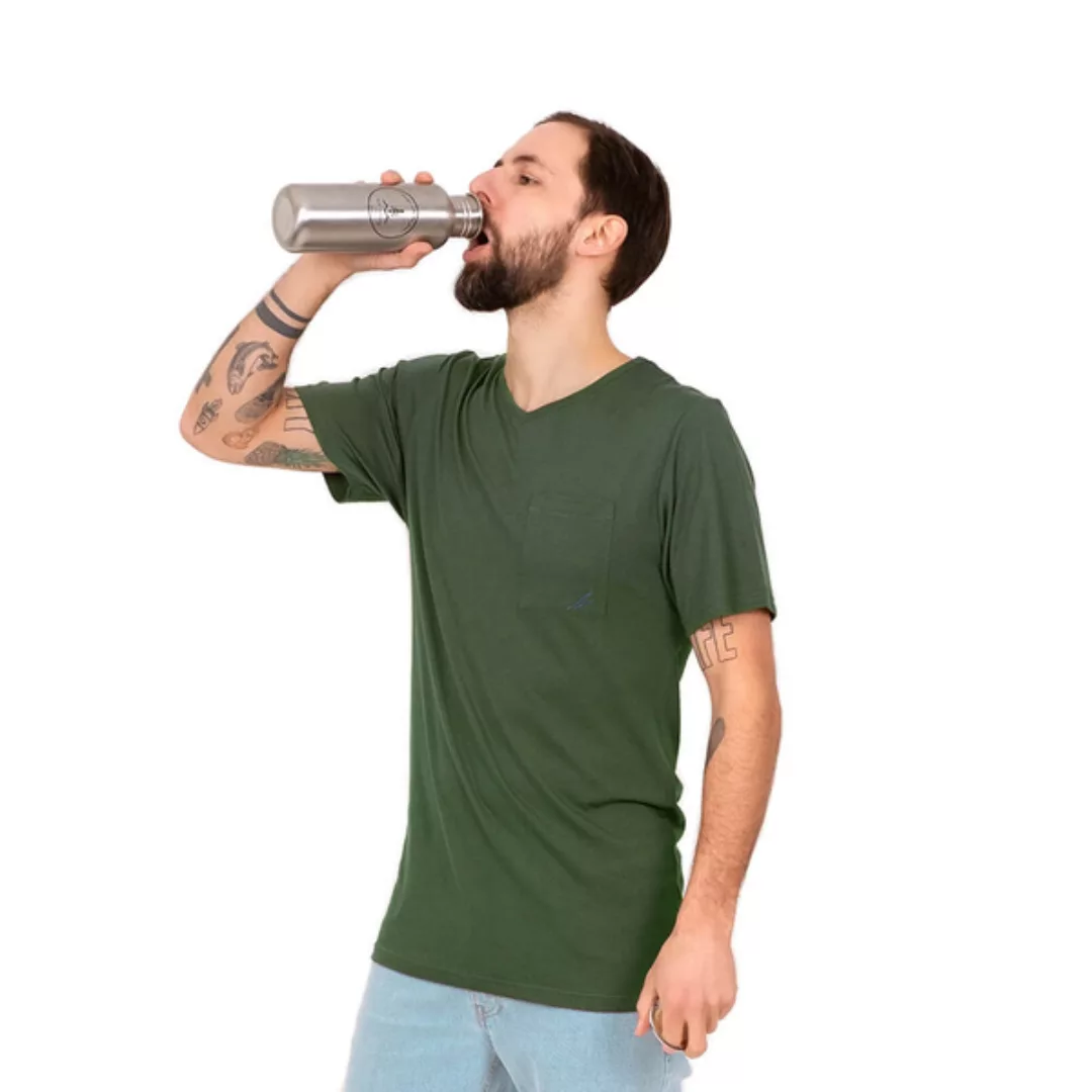 Pocket V-neck T-shirt Forestfibre günstig online kaufen