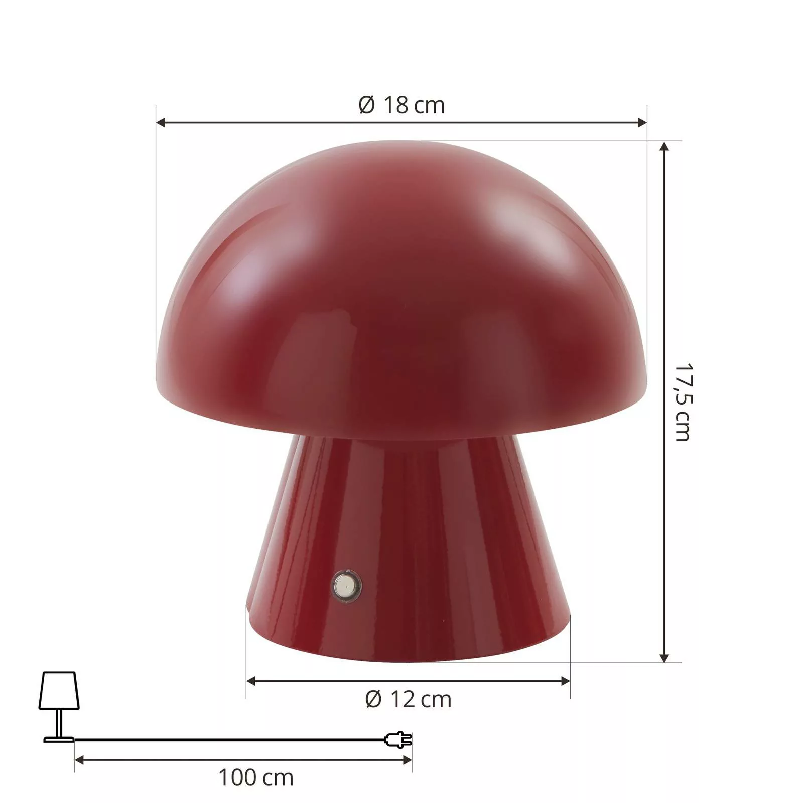 Lindby LED-Akkutischlampe Nevijo, rot, Eisen, USB, Dimmer günstig online kaufen