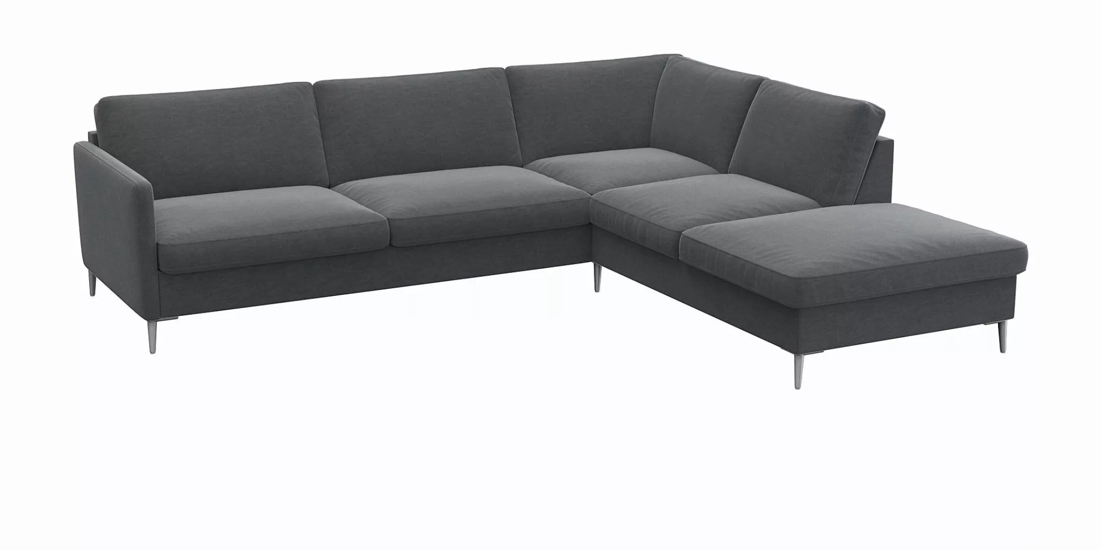 FLEXLUX Ecksofa "Fiore, L-Form", schmale Armlehnen, Kaltschaum, Füße Alu günstig online kaufen