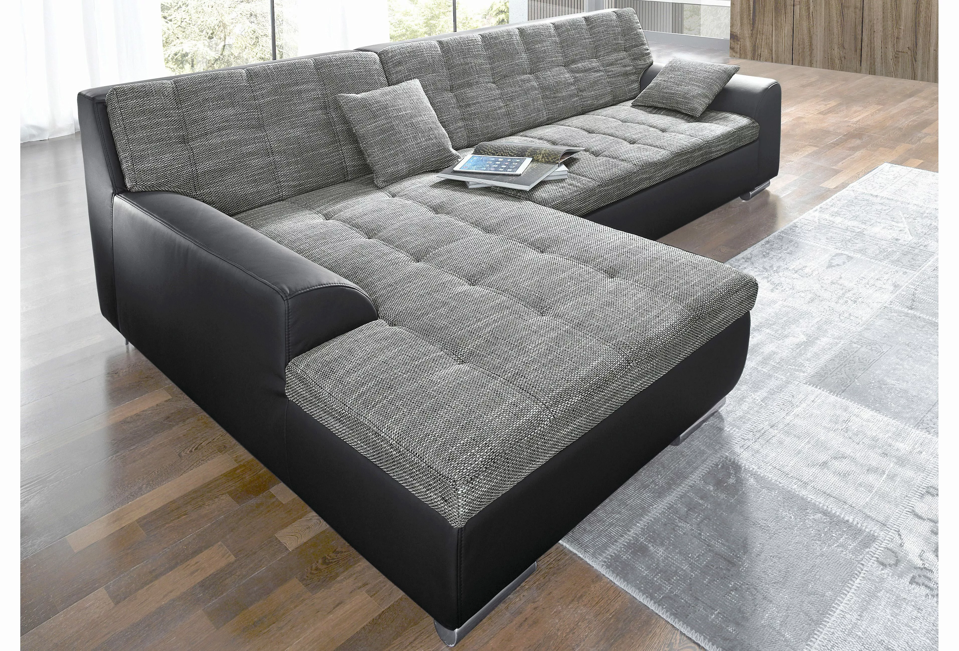 DOMO collection Ecksofa "NMoric incl. Zierkissen B/T/H: 273/216/80 cm L-For günstig online kaufen