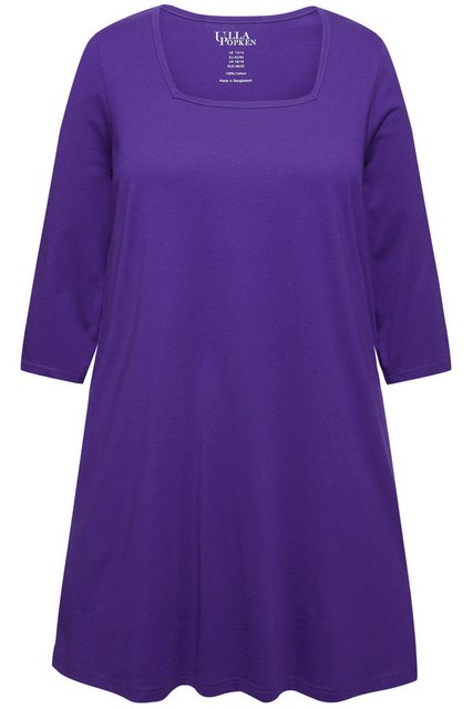 Ulla Popken Longshirt Longshirt A-Linie Carree-Ausschnitt 3/4-Arm günstig online kaufen