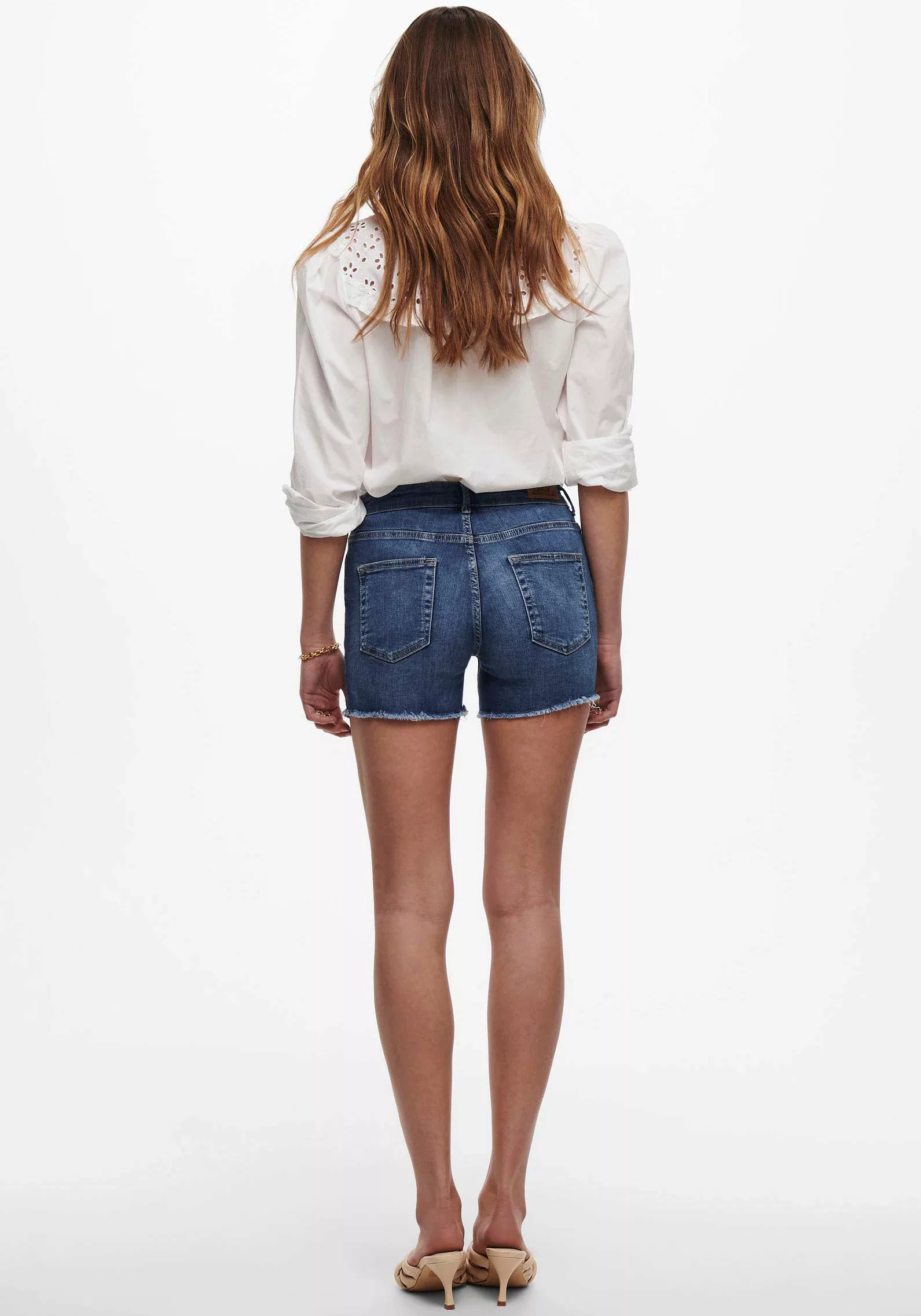 ONLY Jeansshorts Shorts kurze Denim Jeans Shorts Knopf und Reißverschluss 7 günstig online kaufen