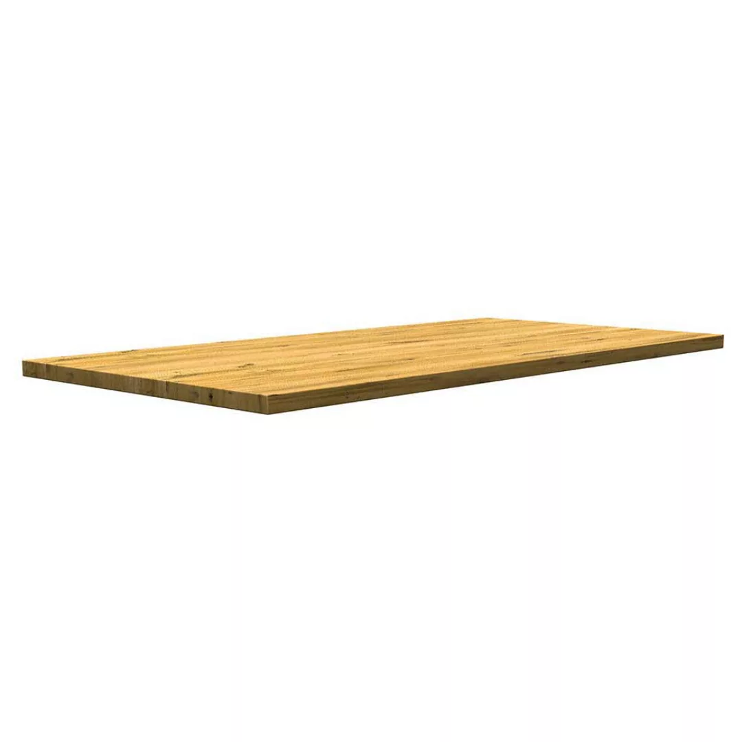 Eiche Esstisch modern aus Massivholz und Metall rechteckiger Tischplatte günstig online kaufen