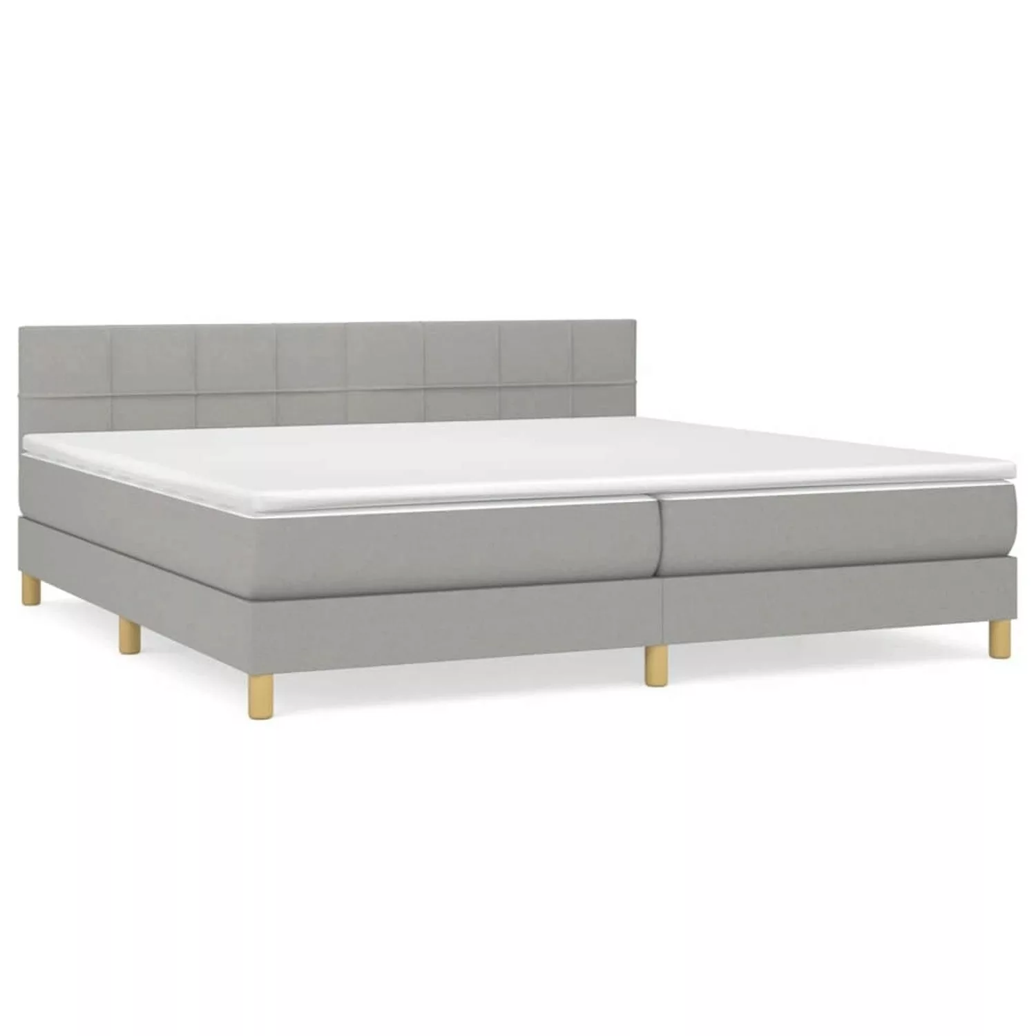 vidaXL Boxspringbett mit Matratze Hellgrau 200x200 cm Stoff1399006 günstig online kaufen