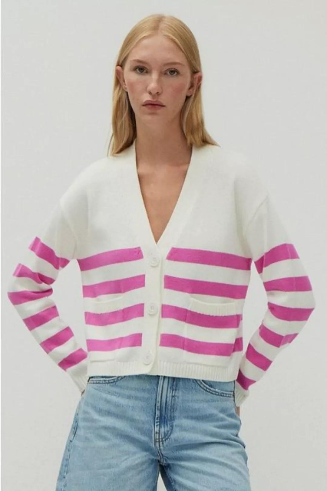 THE FASHION PEOPLE Kurzweste striped cardigan knitted günstig online kaufen