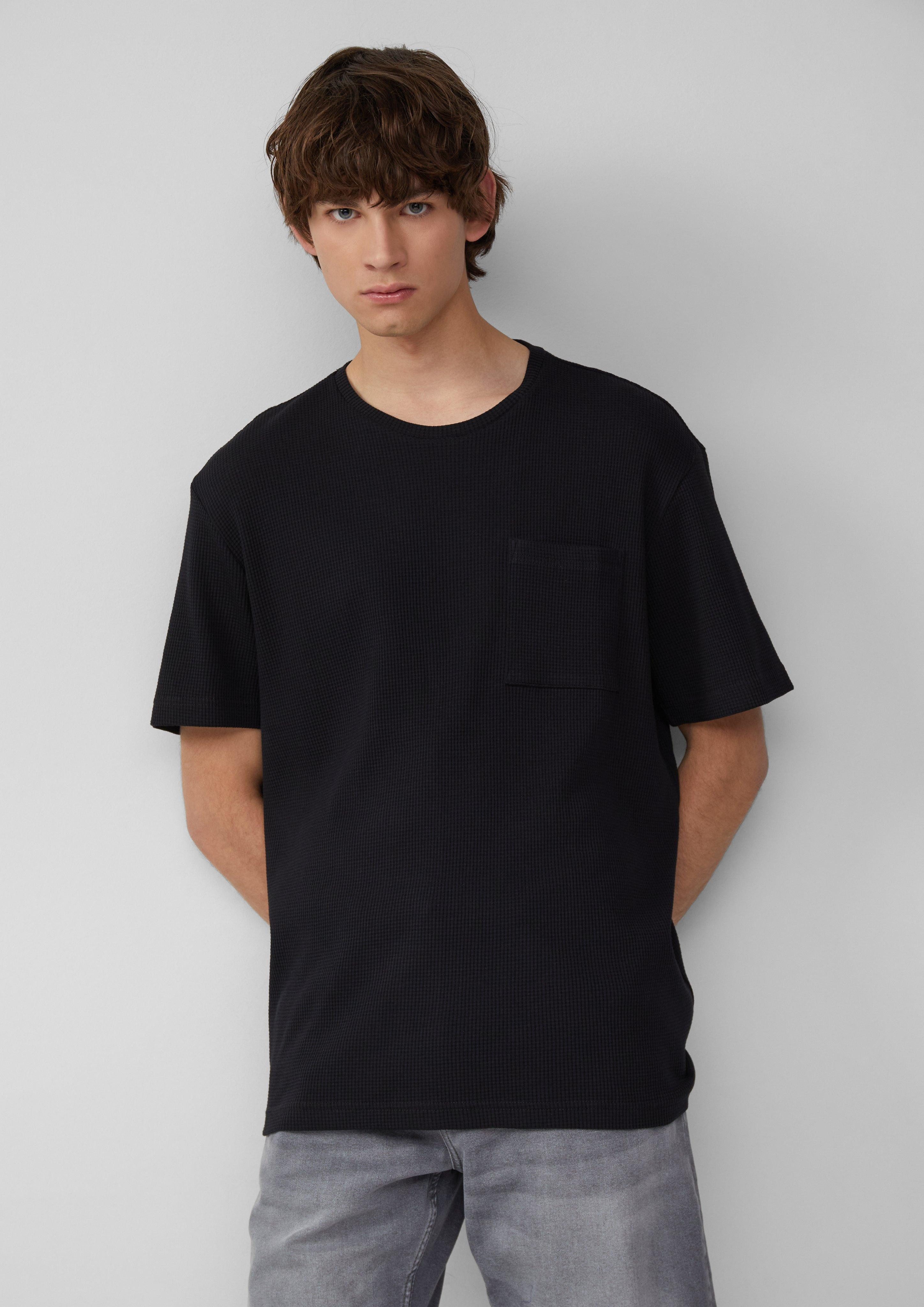 QS Kurzarmshirt T-Shirt aus Waffelpiqué mit günstig online kaufen