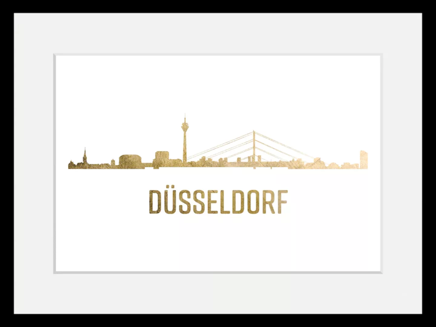 queence Bild »Düsseldorf Skyline GOLD«, Städte, (1 St.) günstig online kaufen