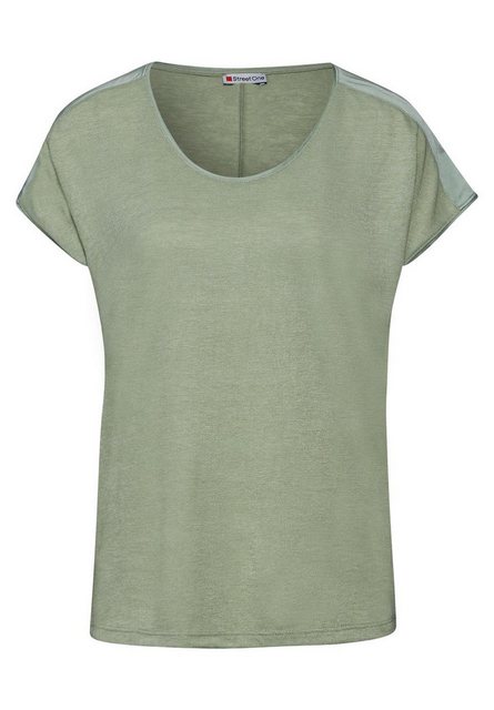 STREET ONE T-Shirt LTD QR linen look shirt w.wove günstig online kaufen