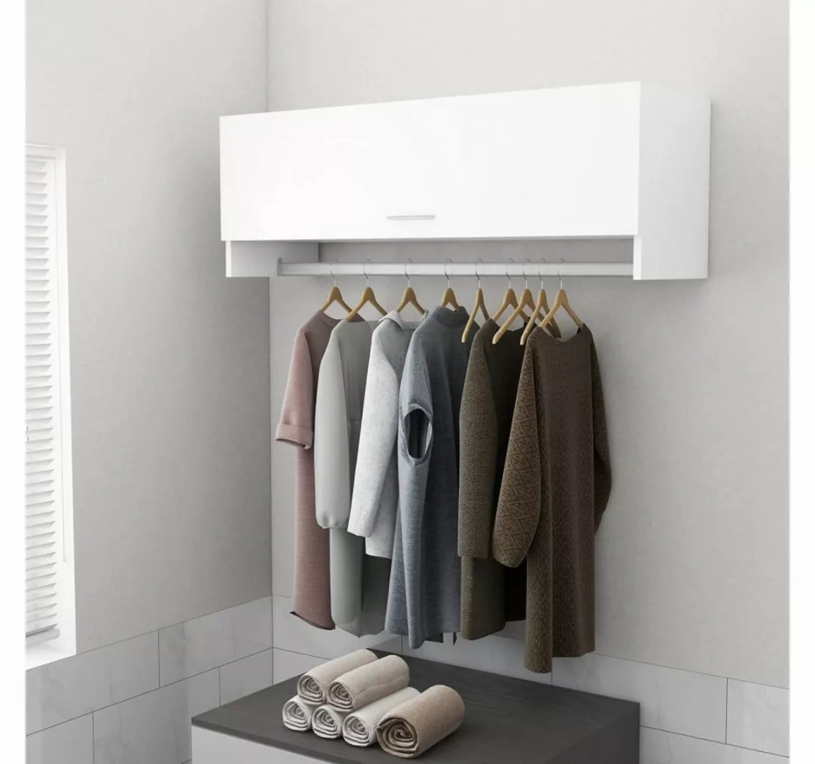furnicato Kleiderschrank Weiß 100x32,5x35 cm Holzwerkstoff günstig online kaufen