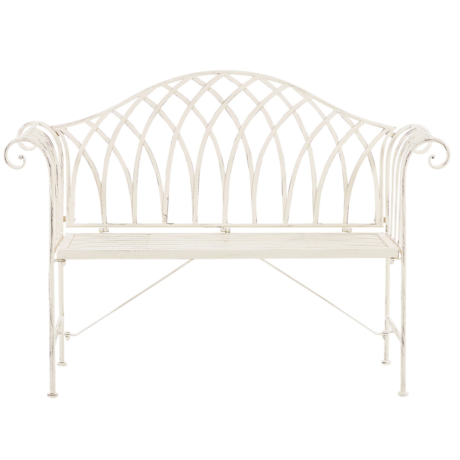 Beliani Gartenbank Weiss 45x130x94 günstig online kaufen