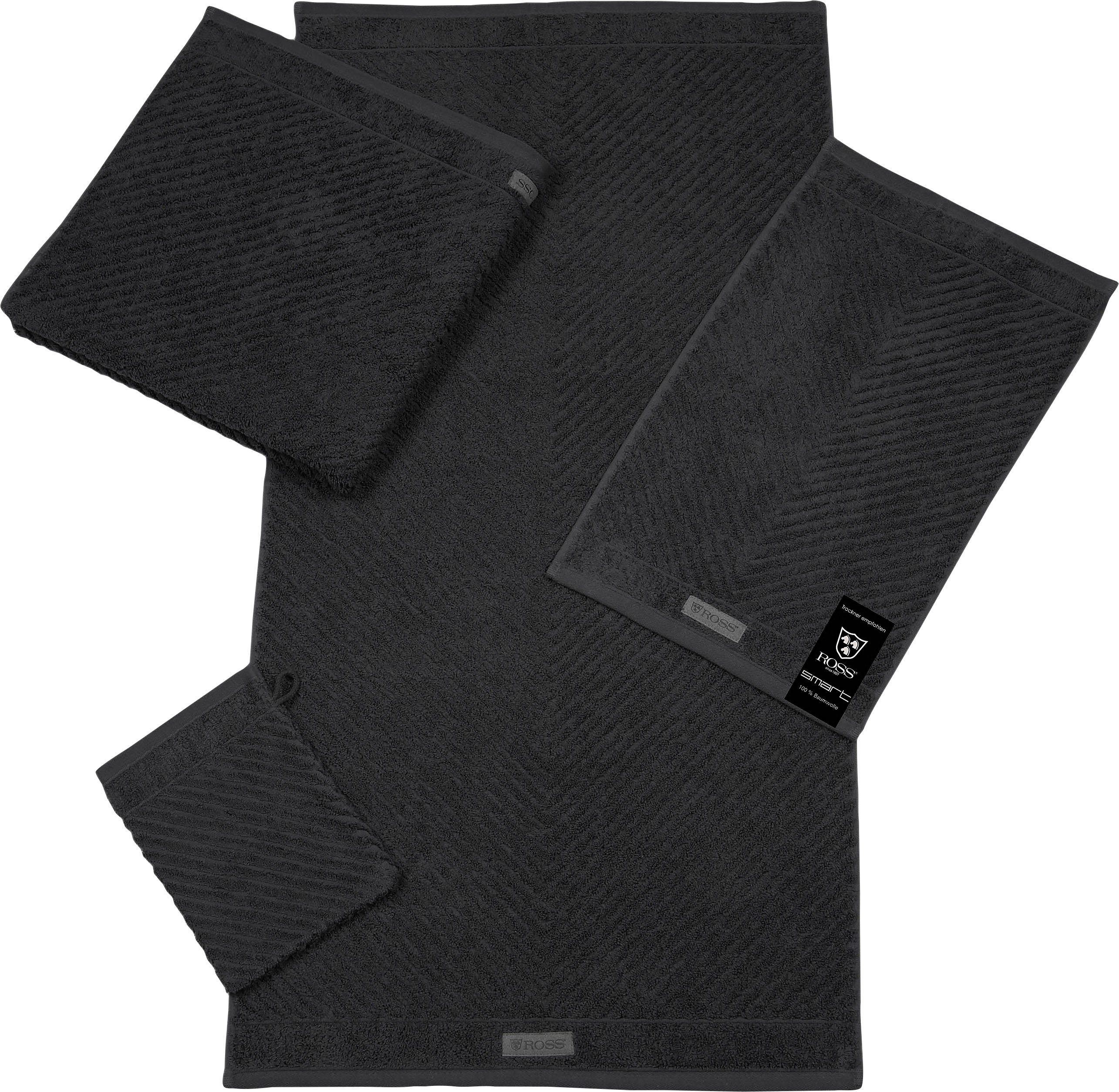 ROSS Handtuch Smart, Frottier (2-St), Uni-Rippe günstig online kaufen