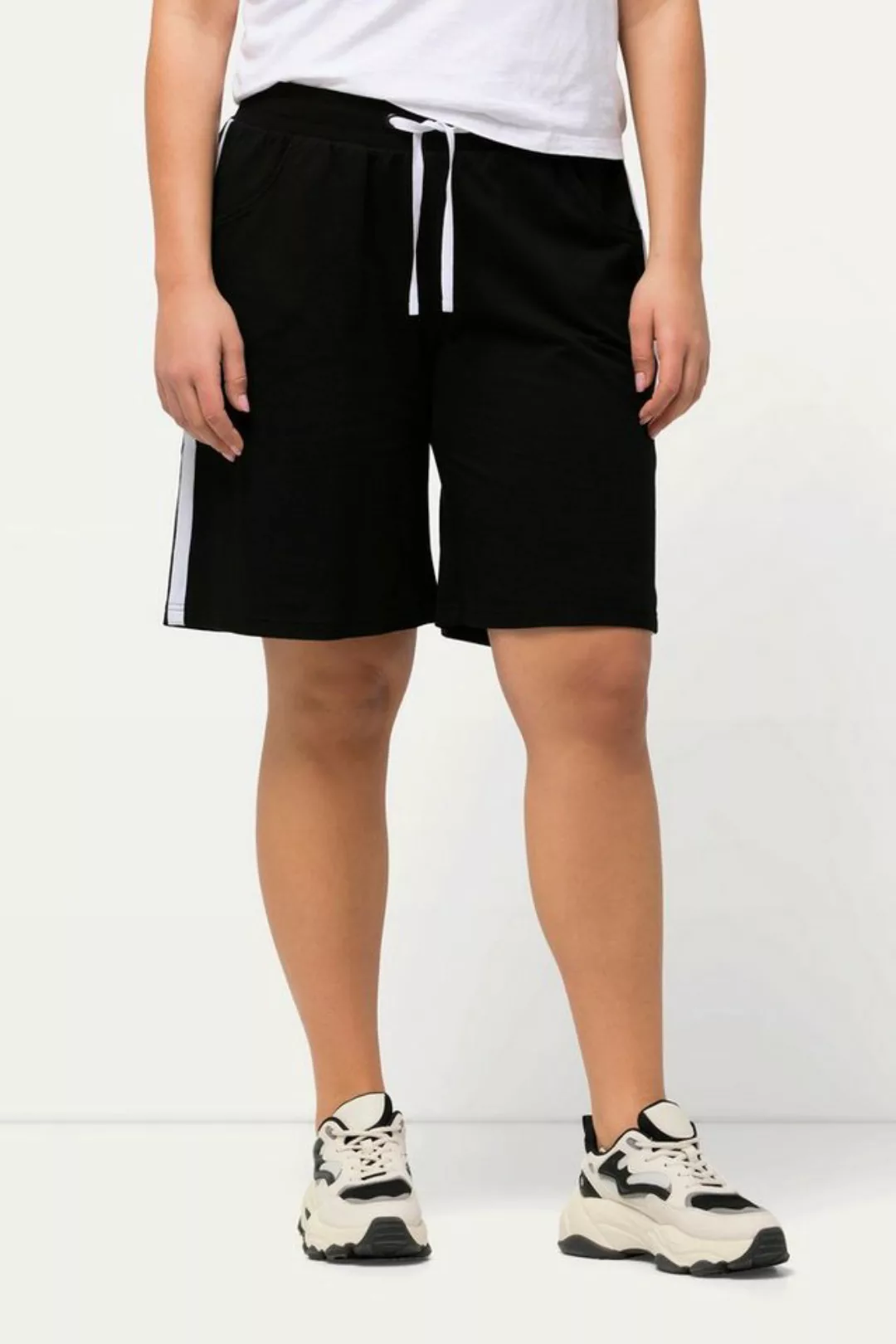 Ulla Popken Shorts Jerseyshorts weites Bein Elastikbund Bindeband günstig online kaufen