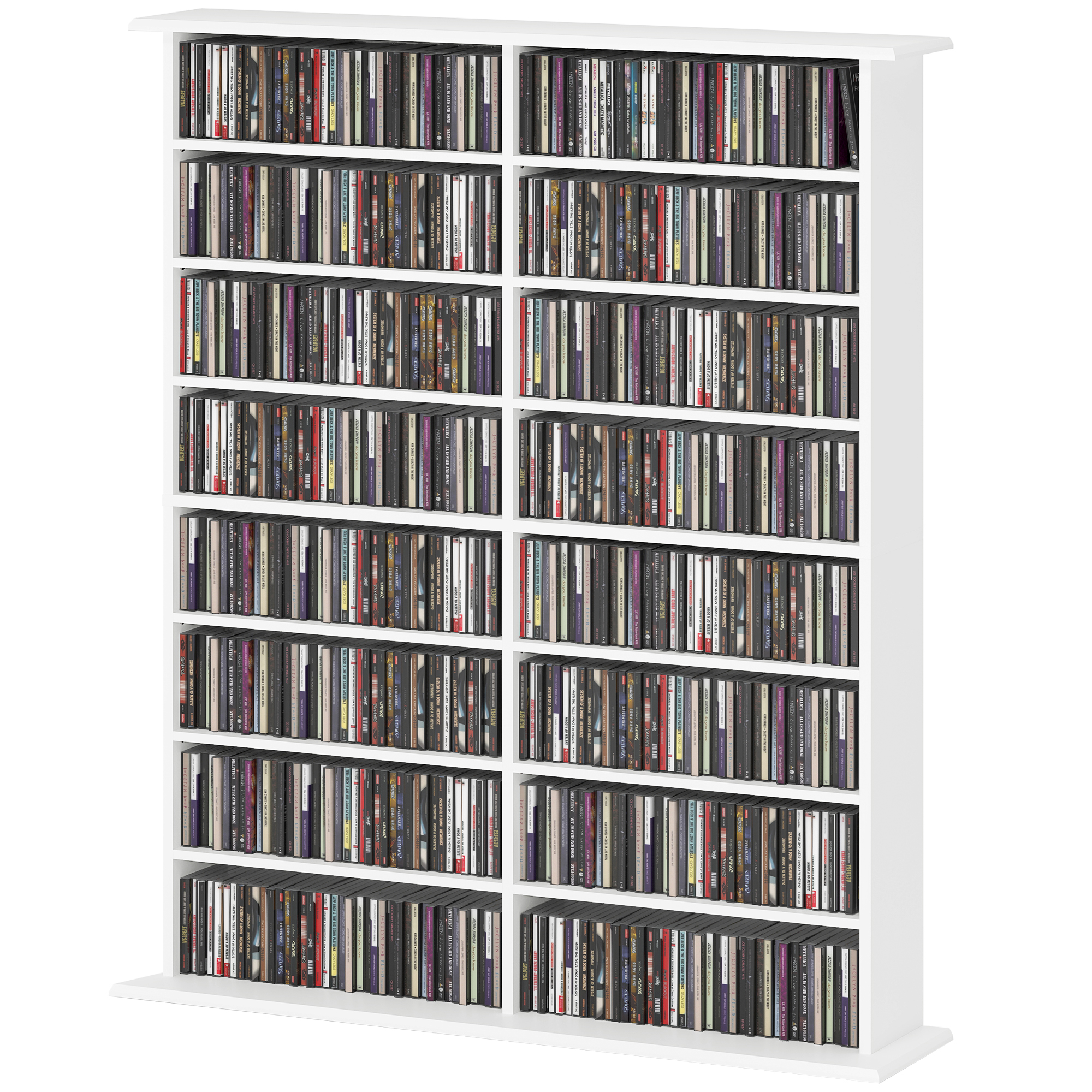 HOMCOM CD und DVD Aufbewahrung, Medienschrank mit 16 Fächern und 12 verstel günstig online kaufen