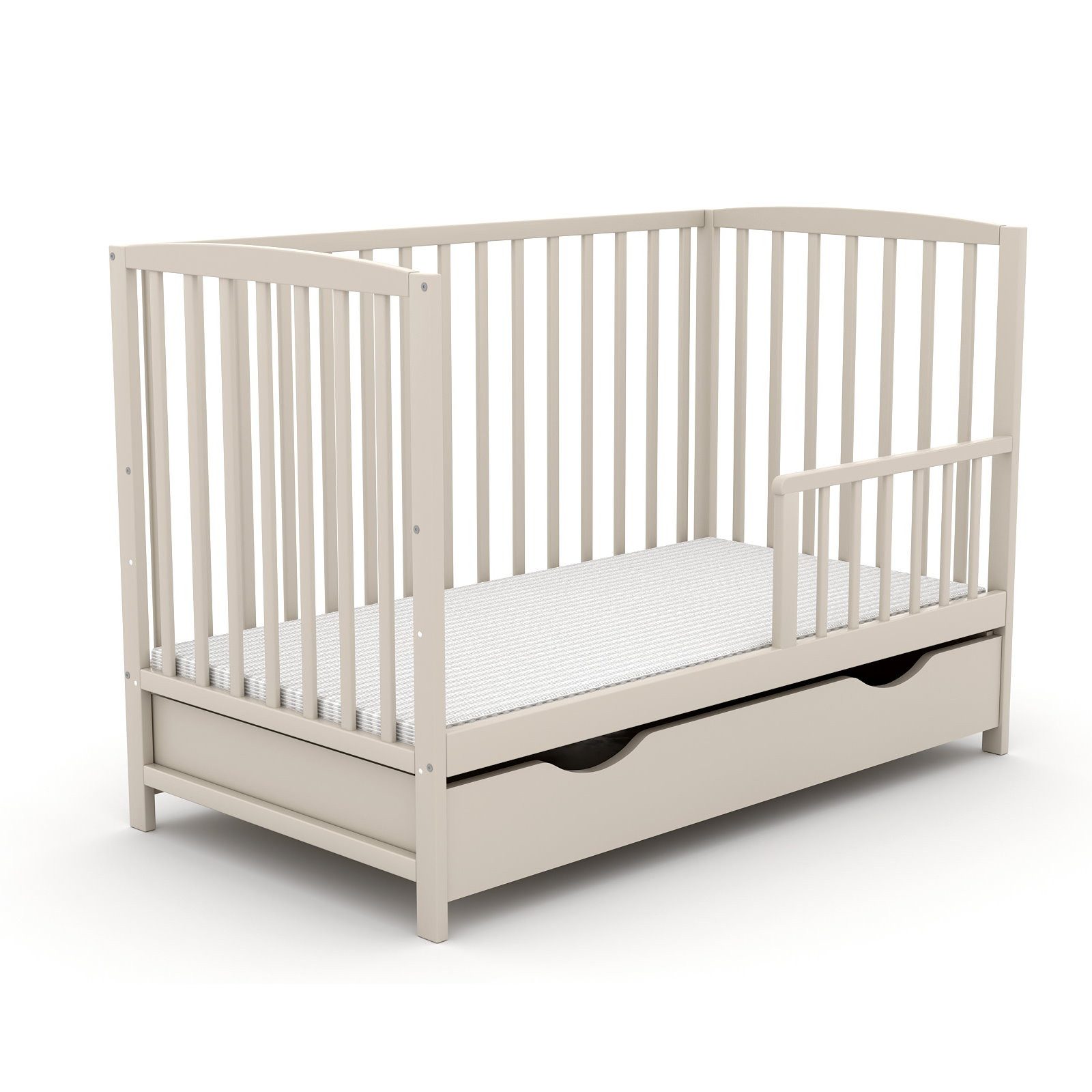 Baby-Delux Babybett MIlo Taupe Bettkasten Schutzgitter günstig online kaufen