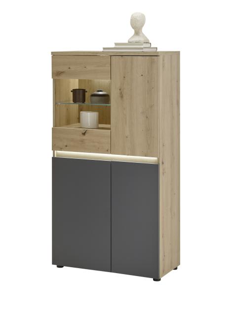 Highboard inkl. Beleuchtung LILLE von Bega HBZ Artisan Eiche/ Anthrazit günstig online kaufen