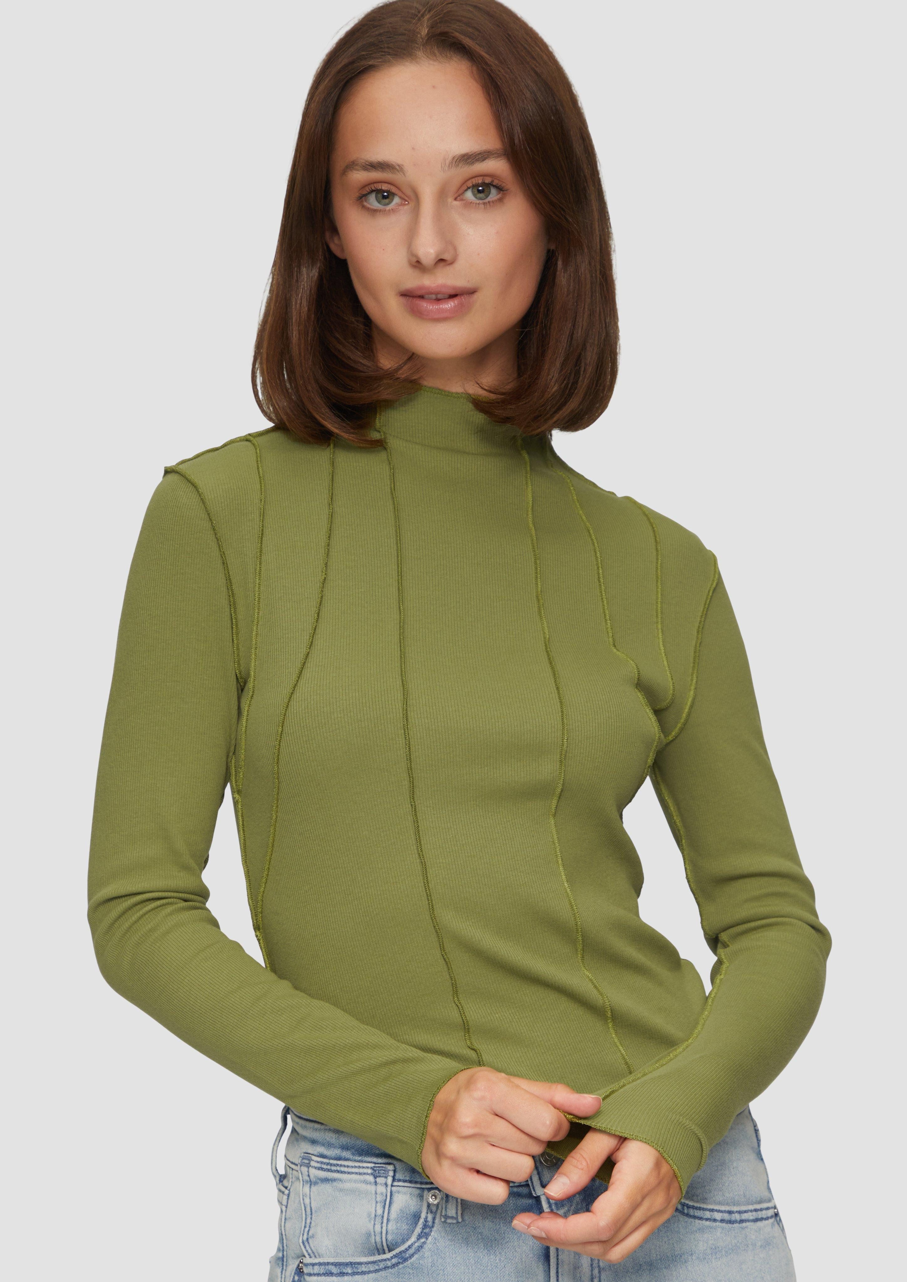 s.Oliver Langarmshirt Enganliegendes Langarmshirt mit Naht-Details günstig online kaufen