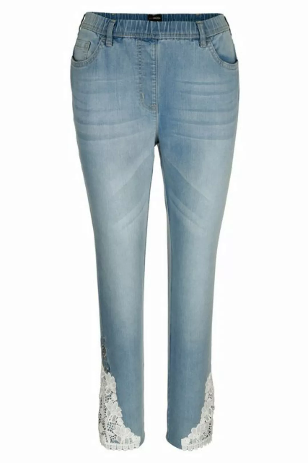 MIAMODA Jeggings 7/8-Jeans mit schöner Spitze am Saum günstig online kaufen