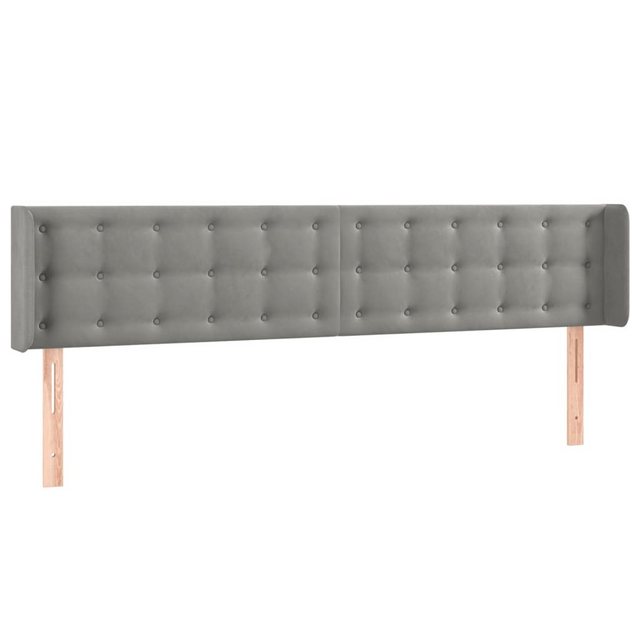 vidaXL Bett, Kopfteil mit Ohren Hellgrau 203x16x78/88 cm Samt günstig online kaufen