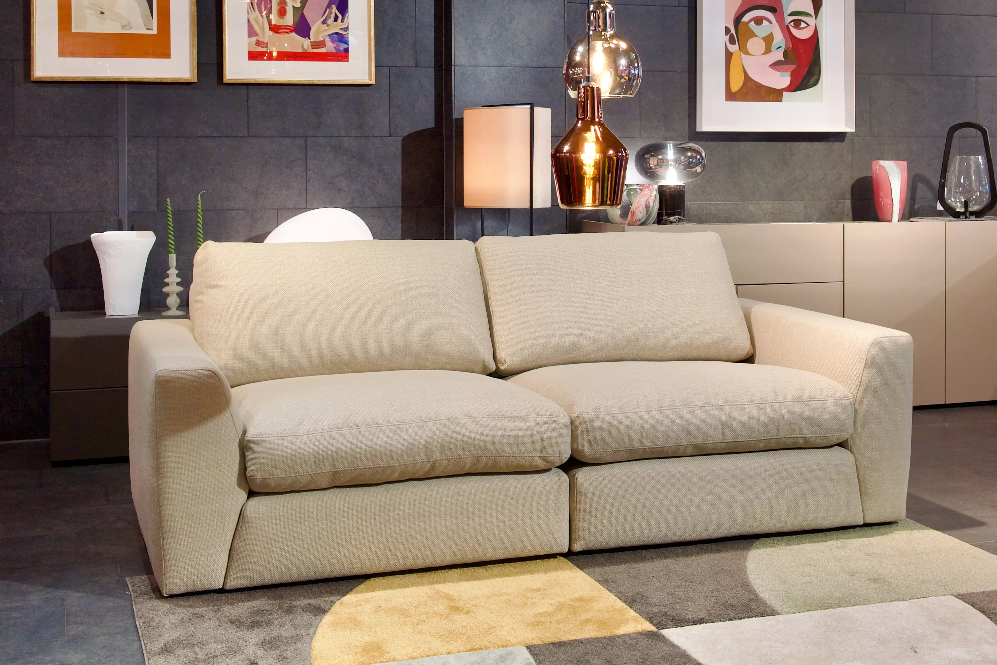 2,5-Sitzer Sofa Kilian in beigem Stoffbezug günstig online kaufen