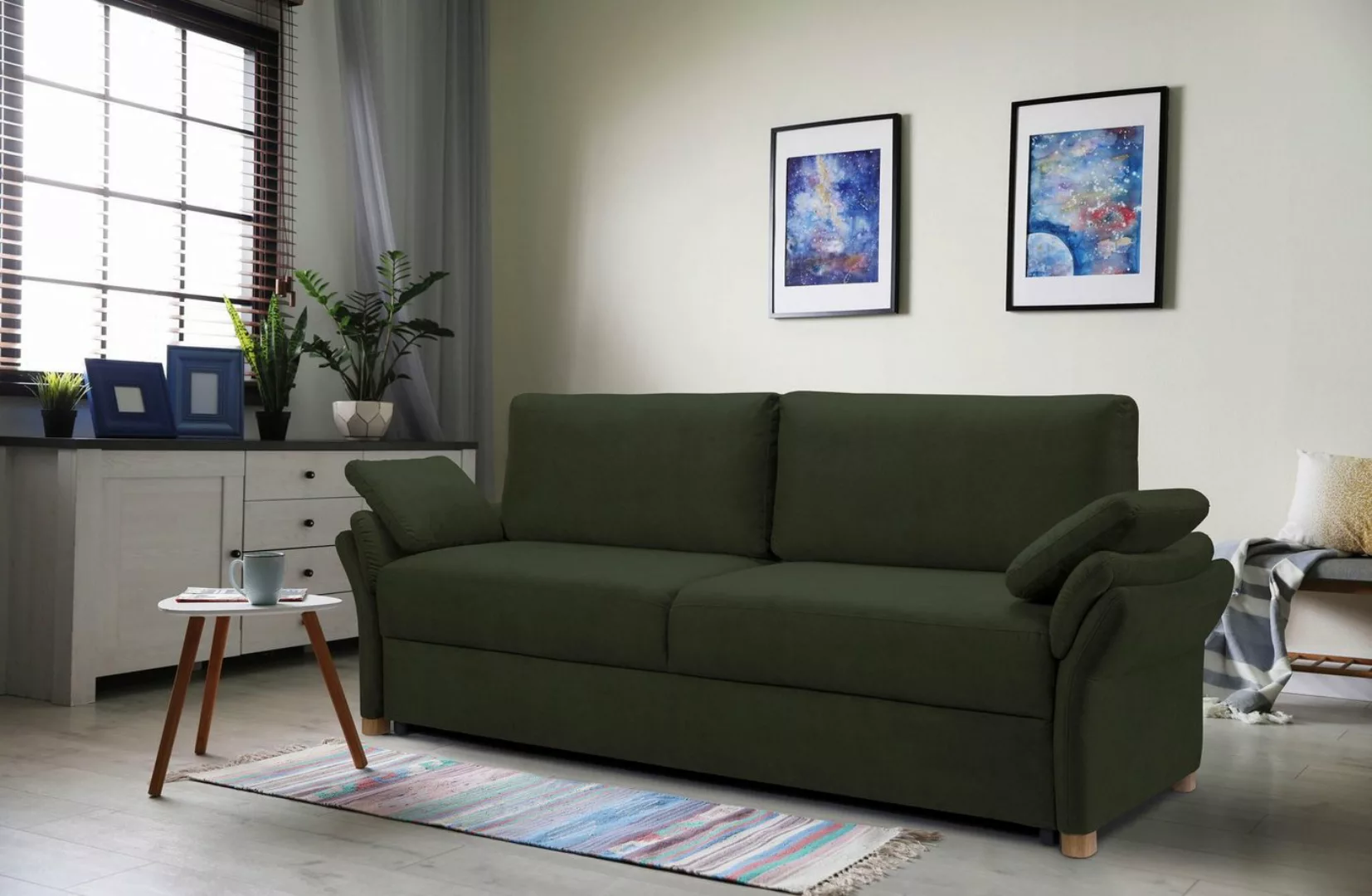 exxpo - sofa fashion 3-Sitzer, inkl. Boxspring/Federkern-Polsterung, Bettfu günstig online kaufen