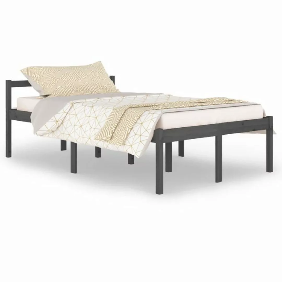 furnicato Bett Seniorenbett Grau 120x200 cm Massivholz Kiefer günstig online kaufen