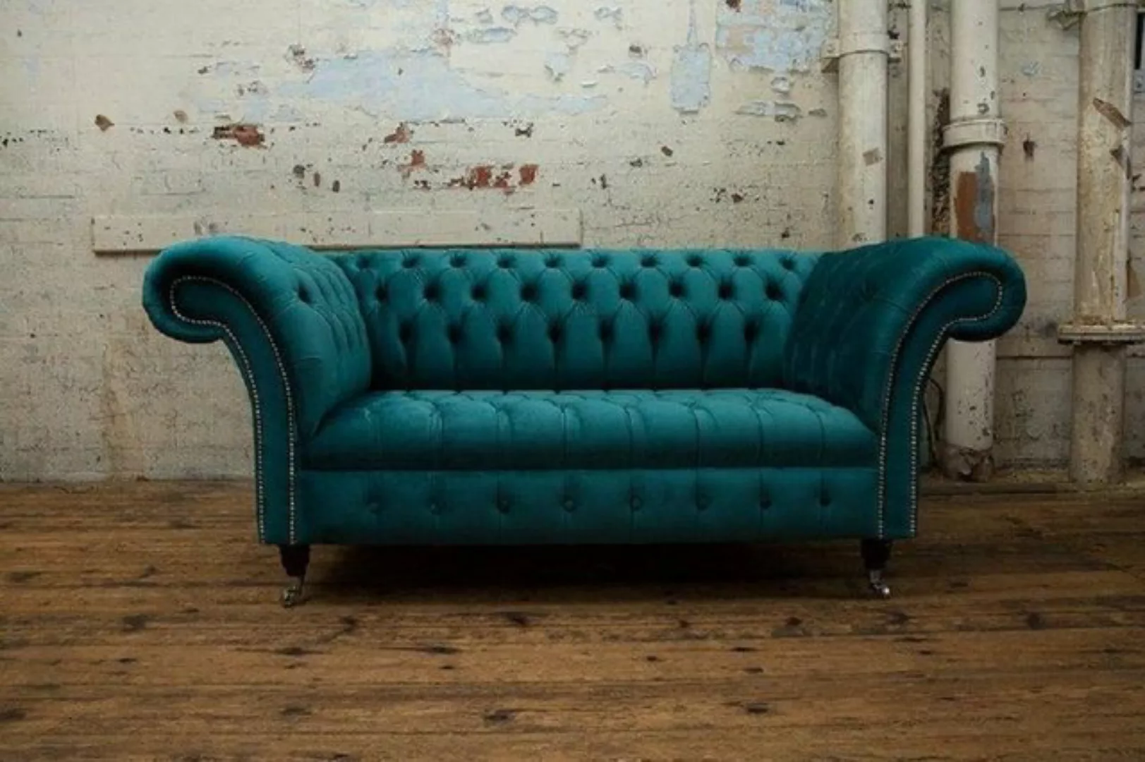 JVmoebel Sofa Chesterfield Polster Sofas Design Luxus Textil Sofa 2 Sitzer günstig online kaufen