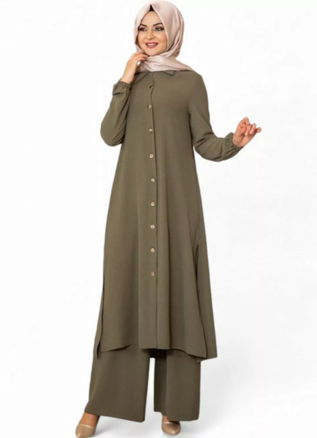 Modavitrini Longtunika Damen Anzug Lange Tunika mit Hose Hijab-Mode, Modest günstig online kaufen