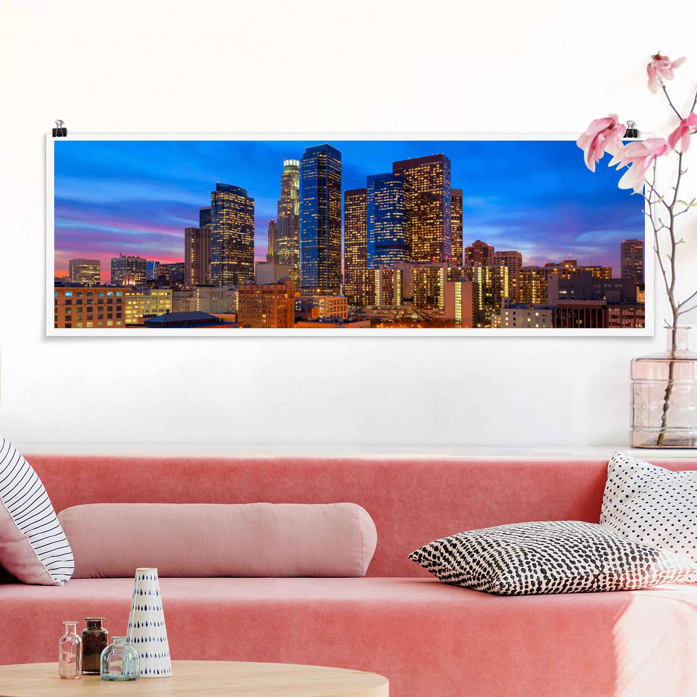 Panorama Poster Architektur & Skyline Downtown Of Los Angeles günstig online kaufen