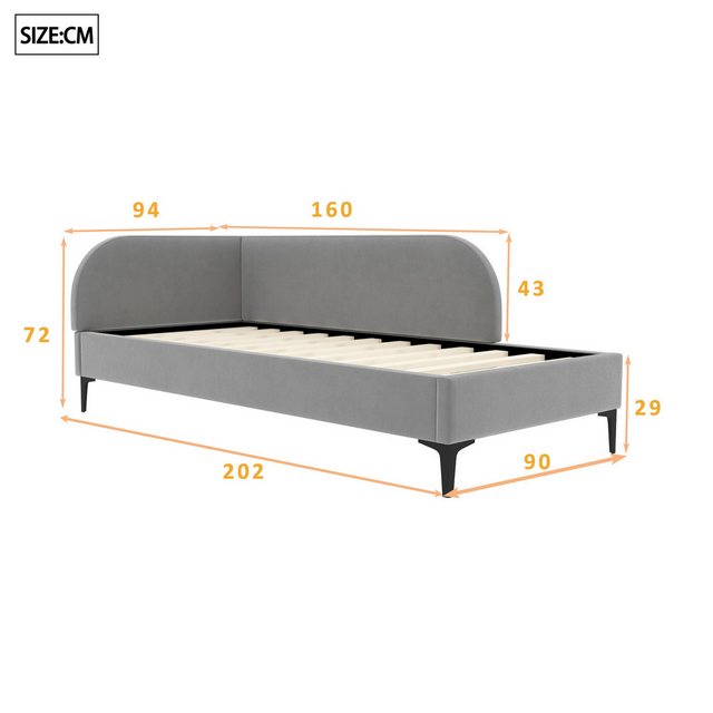 Ulife Schlafsofa minimalistisches Samt Sofabett mit Lattenrost, Ohne Matrat günstig online kaufen