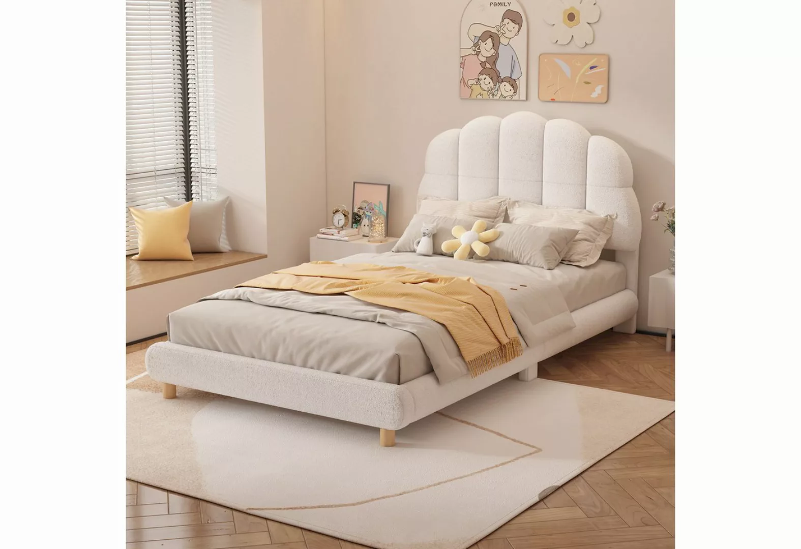 Gotagee Kinderbett Einzelbett 90x200 Flachbett Jugendbett Polsterbett niedl günstig online kaufen