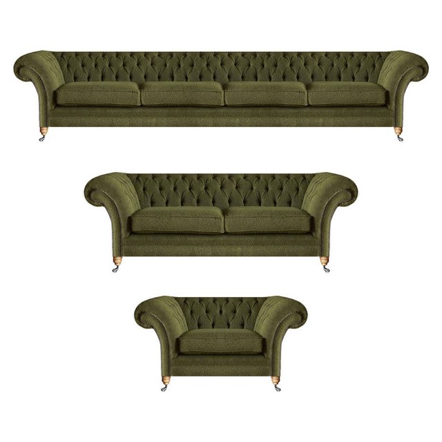 JVmoebel Chesterfield-Sofa Modern Komplett Polstermöbel Set 3tlg Sofagarnit günstig online kaufen