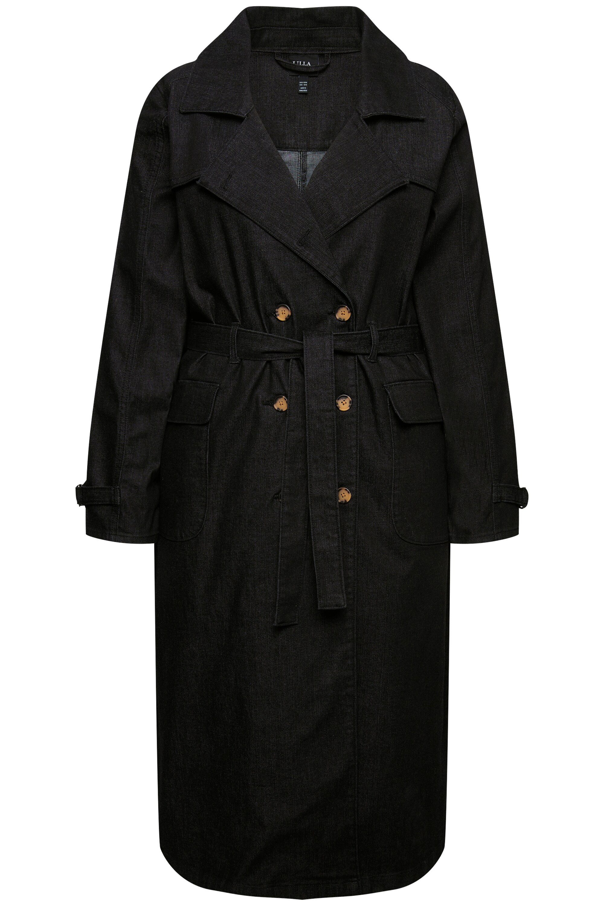 Ulla Popken Jeansjacke Jeans-Trenchcoat Reverskragen Vintage günstig online kaufen