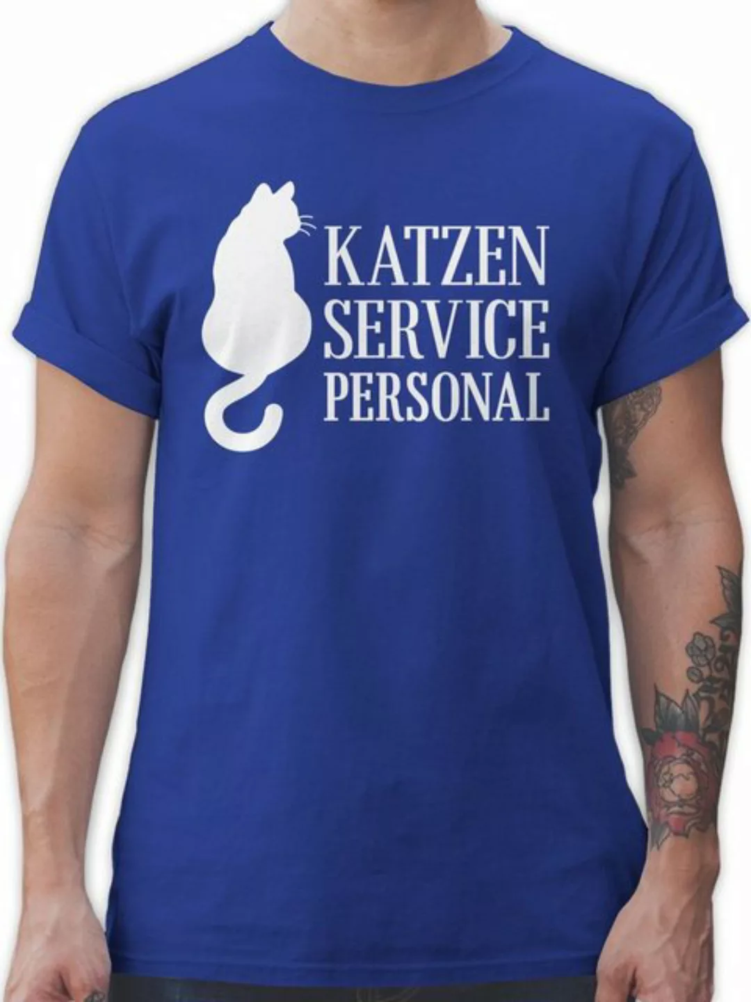 Shirtracer T-Shirt Katzen Servicepersonal weiß Katzenbesitzer Geschenk günstig online kaufen