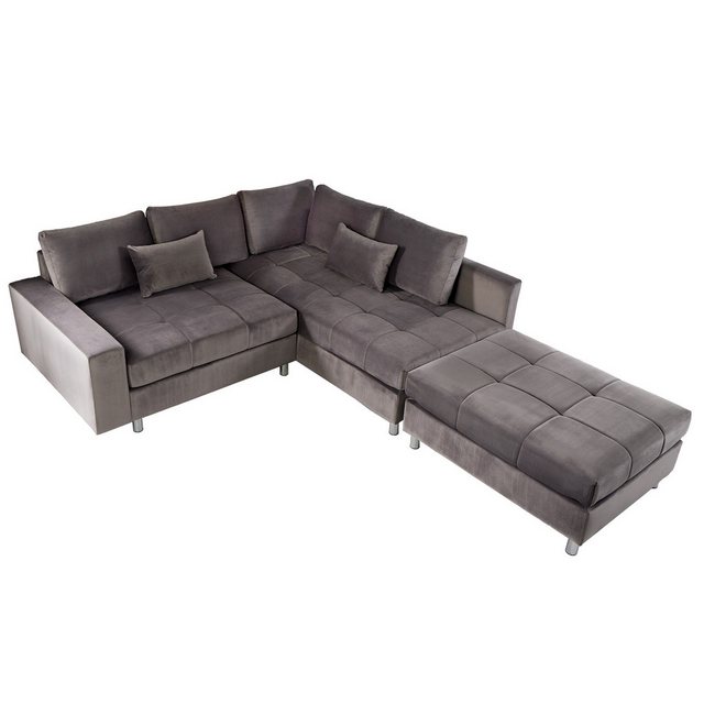 riess-ambiente Ecksofa KENT 220cm silbergrau, Einzelartikel 1 Teile, Wohnzi günstig online kaufen