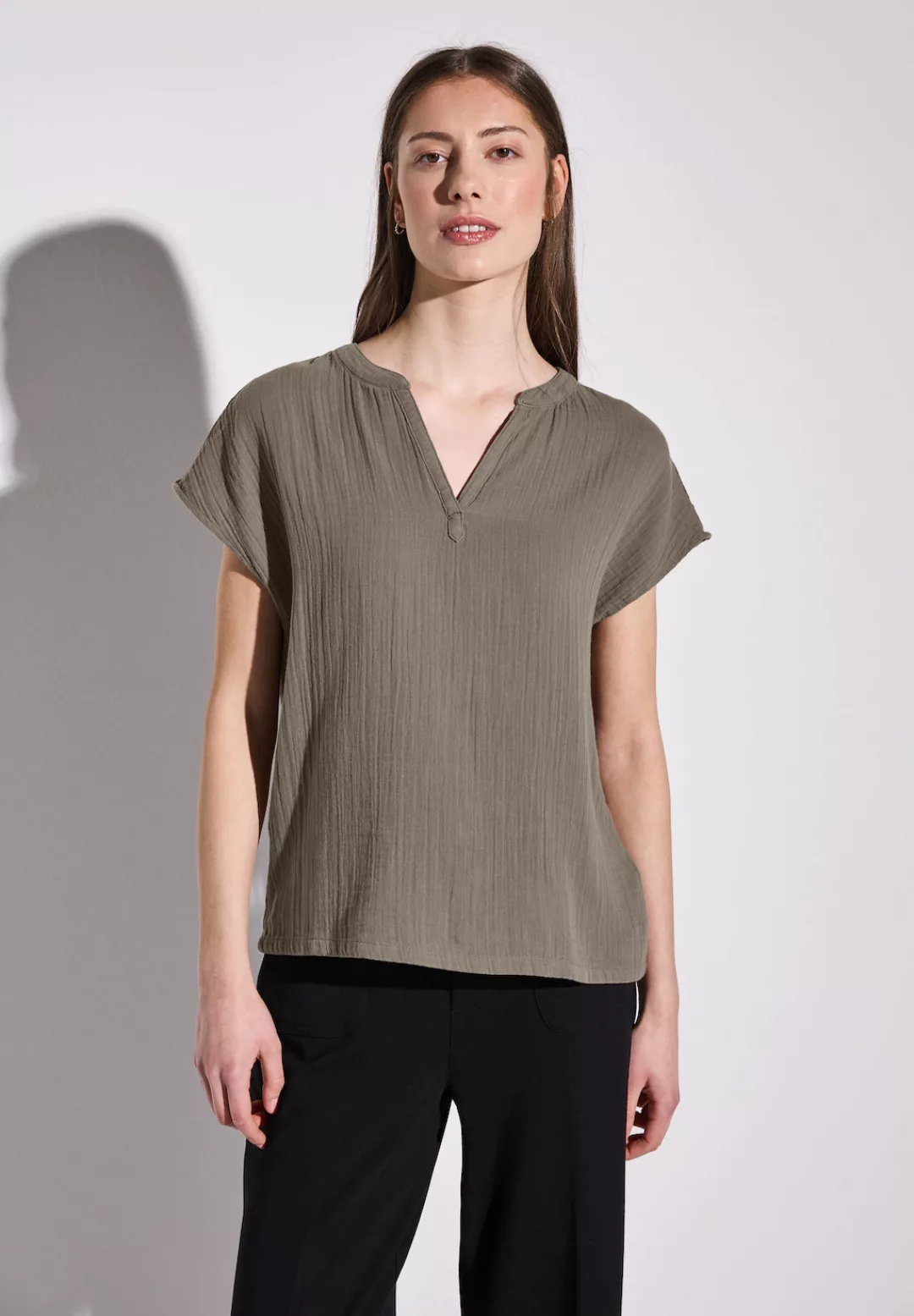 STREET ONE Hemdbluse, aus reiner Baumwolle günstig online kaufen