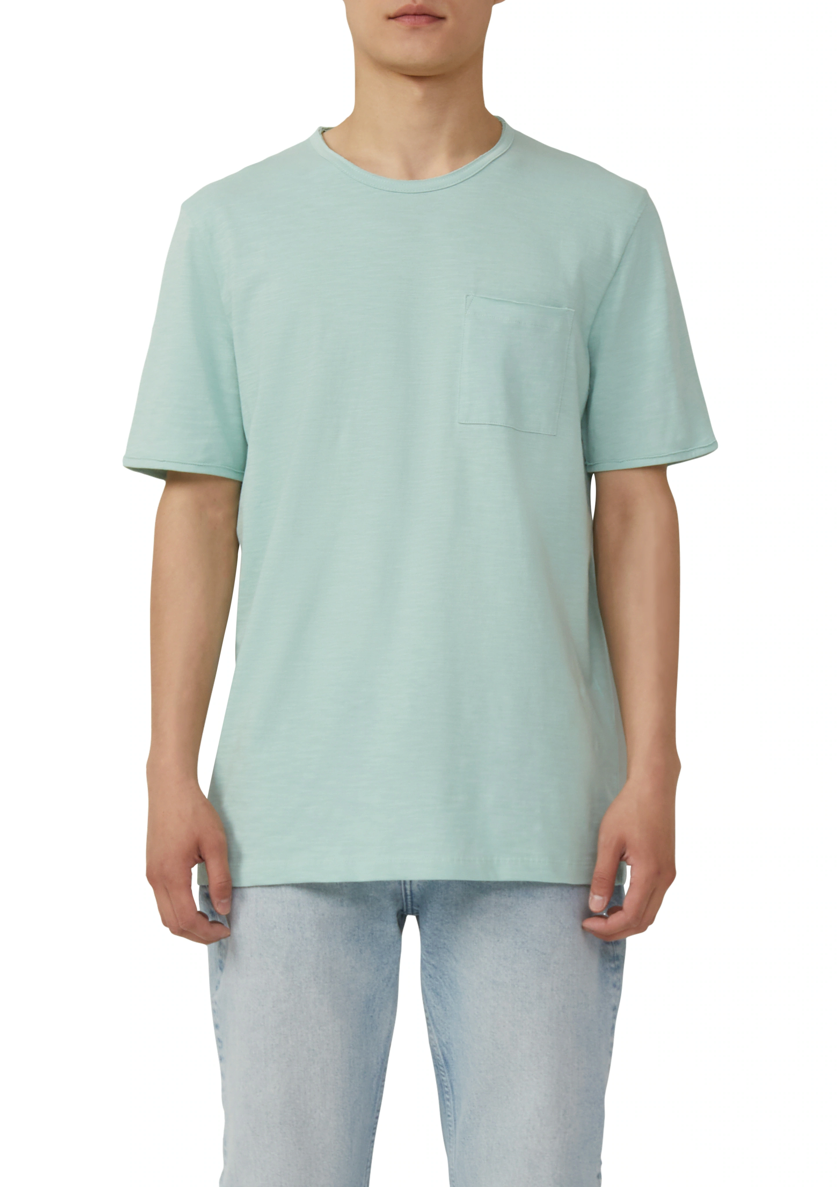 s.Oliver T-Shirt, mit Brusttasche und offenen Kanten günstig online kaufen