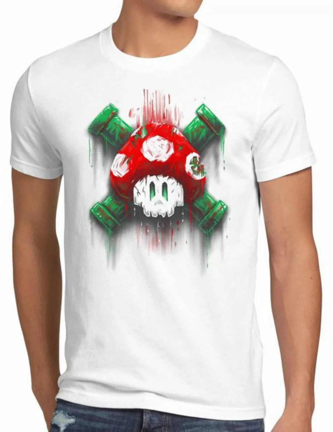 style3 Print-Shirt Herren T-Shirt Mario Totenkopf videospiel super world sw günstig online kaufen