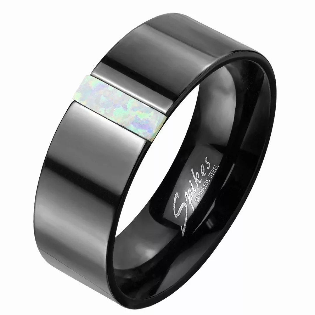 Taffstyle Fingerring Edler Ring Schwarz eingefasste günstig online kaufen