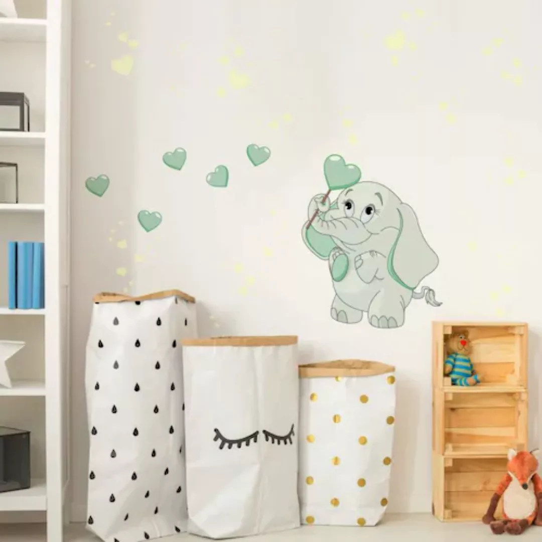 Wall-Art Wandtattoo "Elefantenbaby Leuchtbilder", (1 St.), selbstklebend, e günstig online kaufen