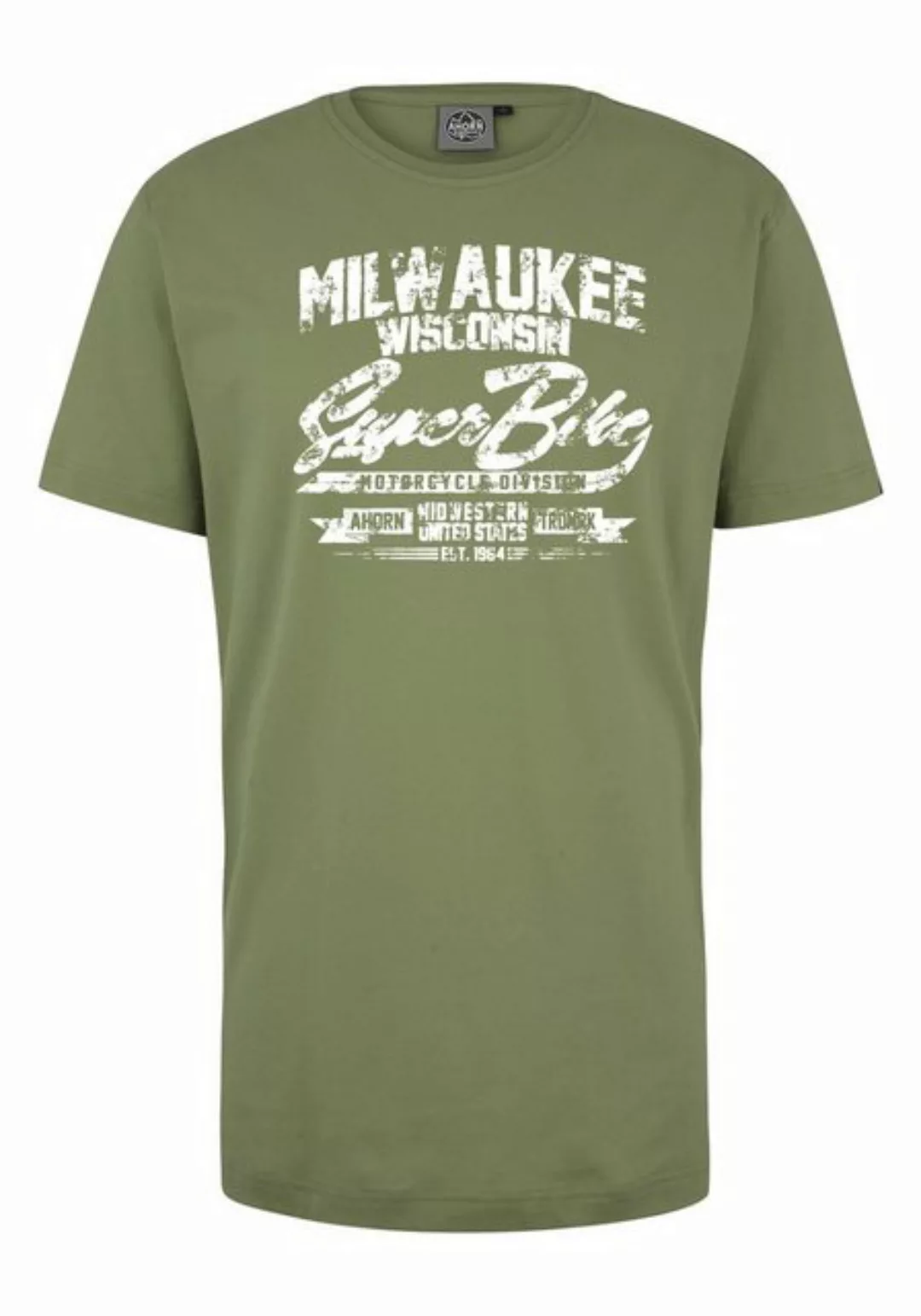 AHORN SPORTSWEAR T-Shirt MILWAUKEE mit coolem Schriftzug-Print günstig online kaufen