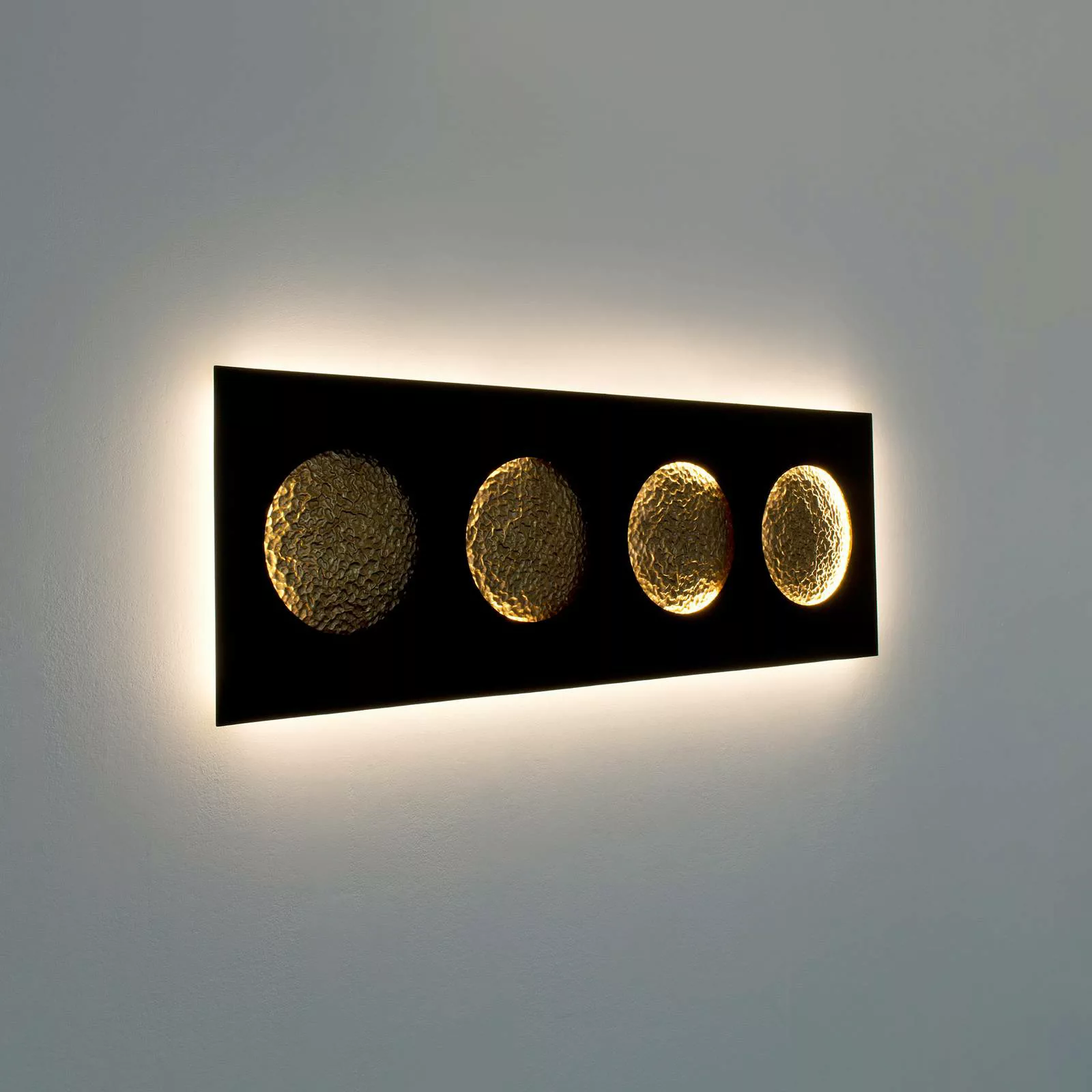 LED-Wandleuchte Fasi Della Luna, schwarz/gold günstig online kaufen