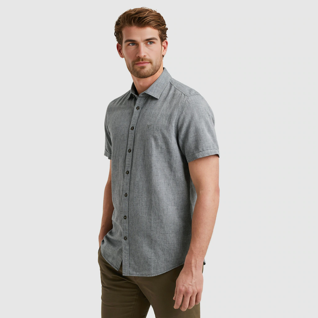 PME LEGEND Kurzarmhemd "Short Sleeve Shirt Ctn Linen 2 tone", in melierter günstig online kaufen